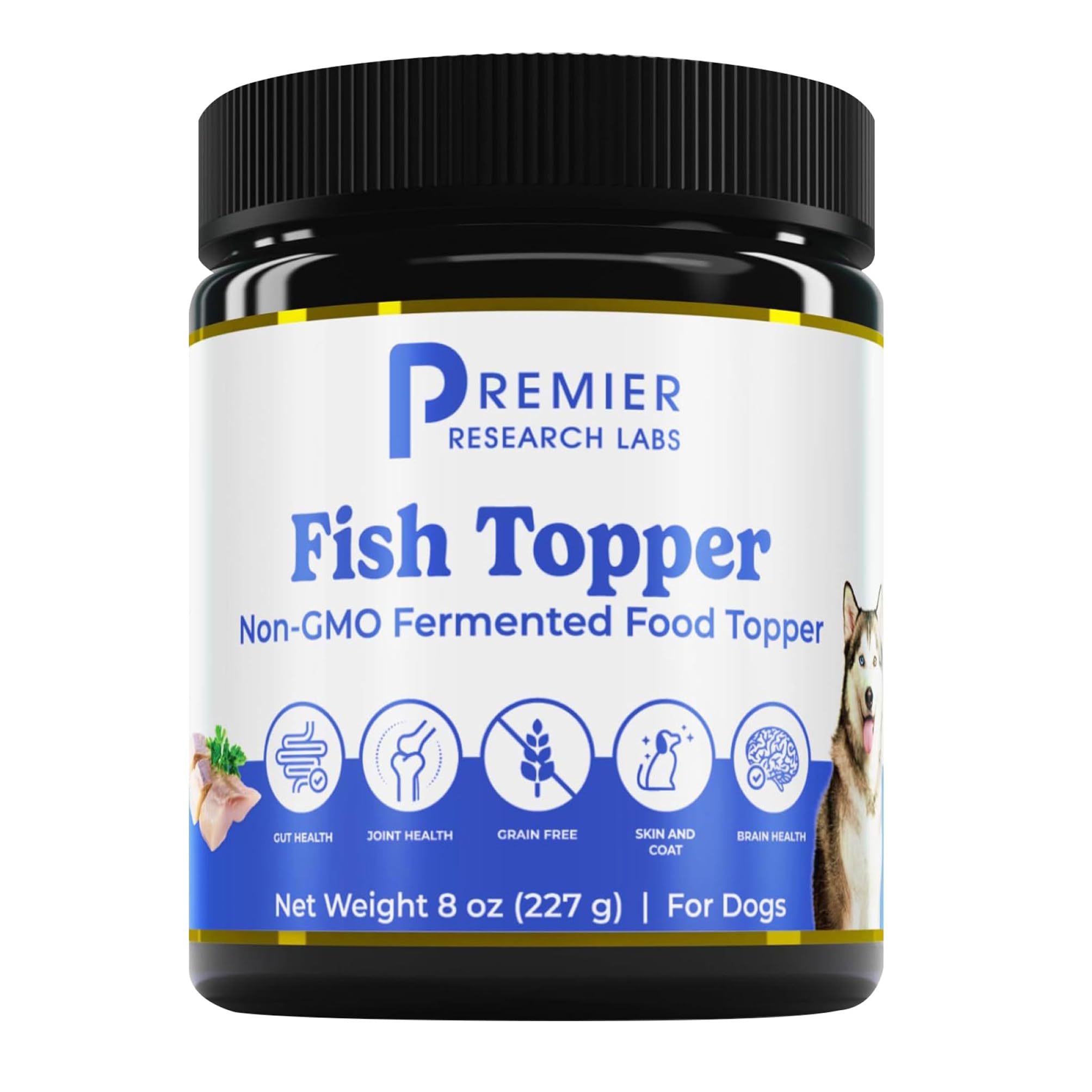 Premier Research Labs Fish Topper - Dried Dog Food Topper for Pets, Meal Mix Ins for Kibble, Supports Gut & Joint Health, Natural Source of Protein, Fermented, Grain Free, Non GMO - 16 oz Premier Research Labs buy supplements canada