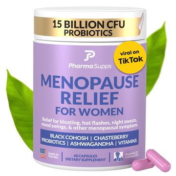 Natural Menopause Supplements for Women - Perimenopause Supplements for Hormonal Balance, Bloating & Mood Swings | Hot Flashes Menopause Relief w/Probiotics & Prebiotics, Black Cohosh & Chasteberry PharmaSupps buy supplements canada