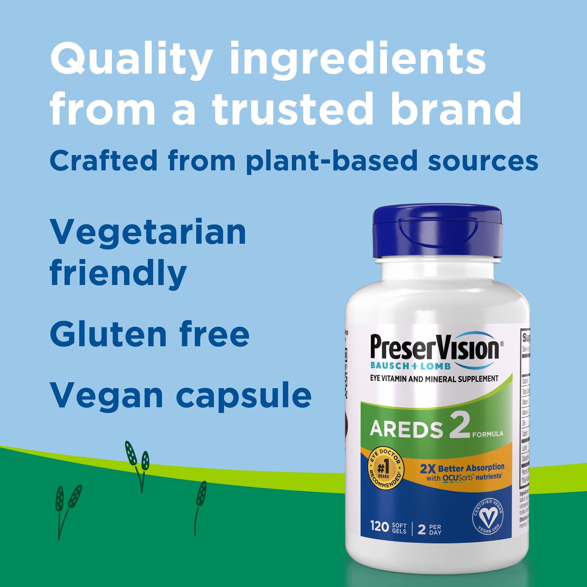 PreserVision AREDS 2 Eye Vitamin & Mineral Supplement with OCUSorb, 120 Vegan Soft Gels, Contains Lutein, Zeaxanthin, Vitamin C & E, Zinc, & Copper, Eye Health Supplements for Adults PreserVision buy supplements canada
