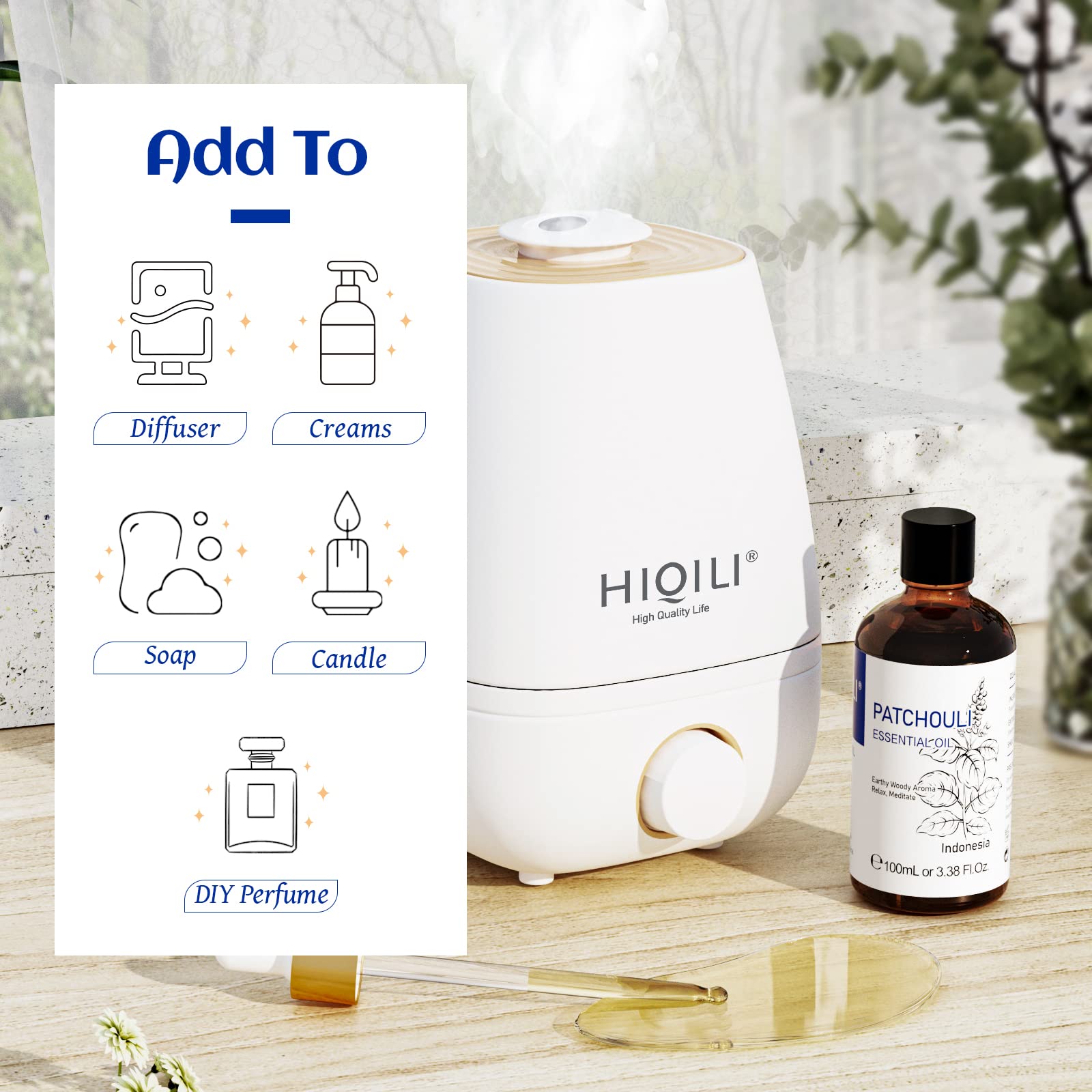 HIQILI Patchouli Essential Oil 100ML, Pure Natural, for Perfume Making, Diffuser and Skin HIQILI buy supplements canada