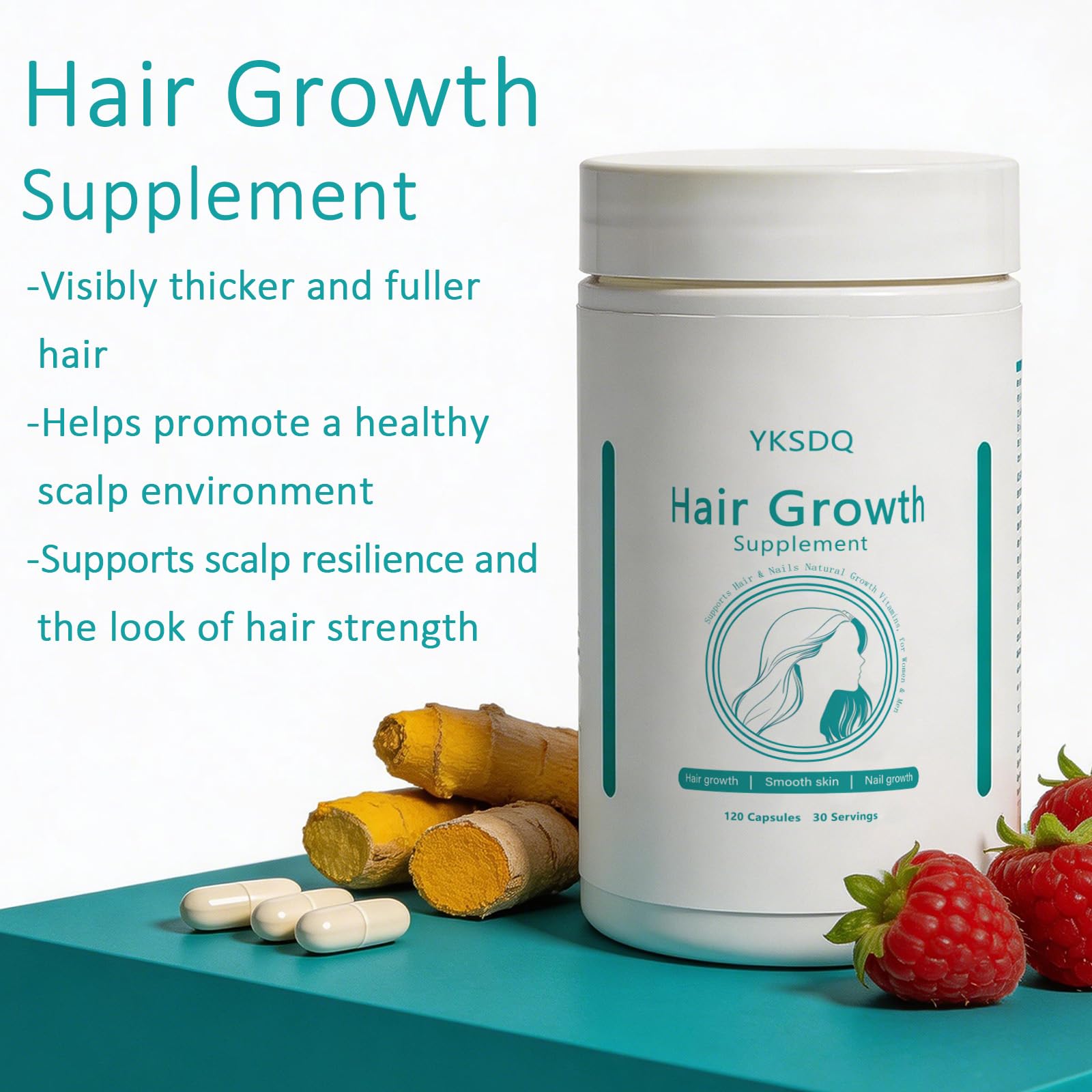 Hair Growth Biotin 10000mcg Supplement with Vitamins A C D E & Calcium - 30-in-1 Formula for Hair & Nails Support, for Women & Men, 30 Servings (1) WOJJ buy supplements canada