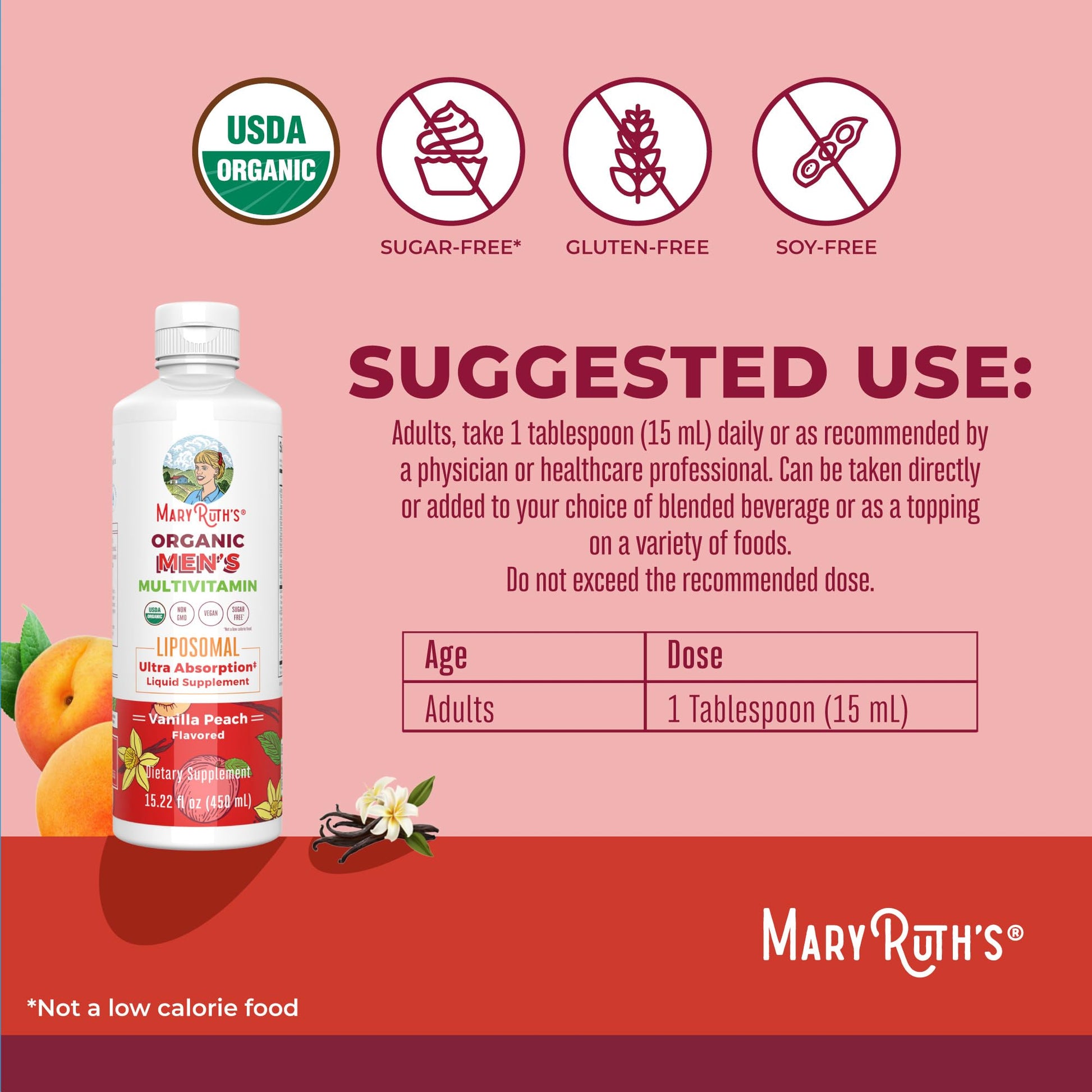 MaryRuth Organics Multivitamin for men | Sugar Free mens Multivitamin | Liquid Vitamins for men | Immune Support Supplement | Cognitive Health & Overall Wellness | Vegan | Non-GMO | 15.22 Fl Oz MARYRUTH'S buy supplements canada
