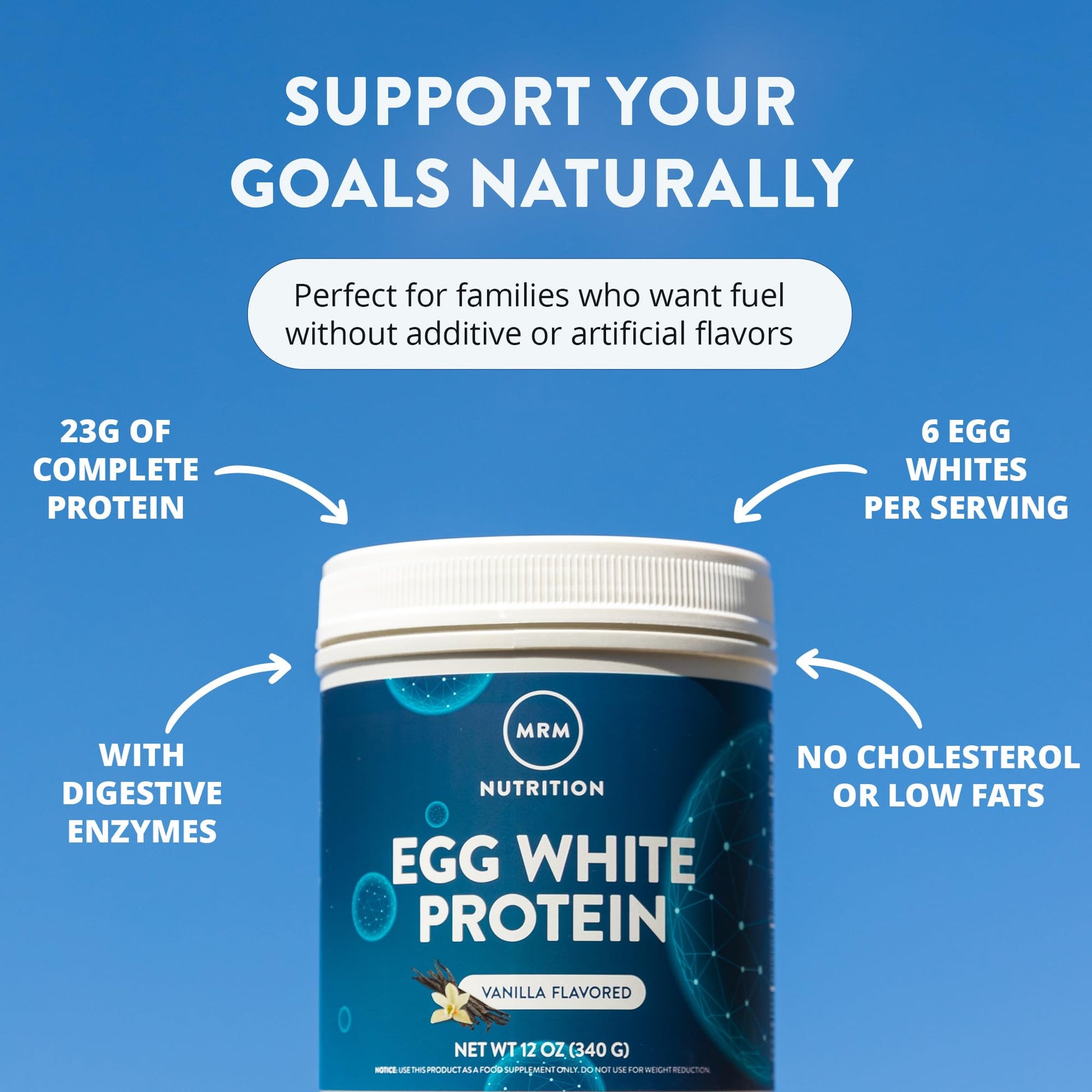 MRM Nutrition Egg White Protein - Sugar Free Vanilla Flavored Powder, 23g Fat-Free Protein with Digestive Enzymes, Free of Dairy, Gluten, and Soy, High Biological Value - 20 Servings MRM buy supplements canada