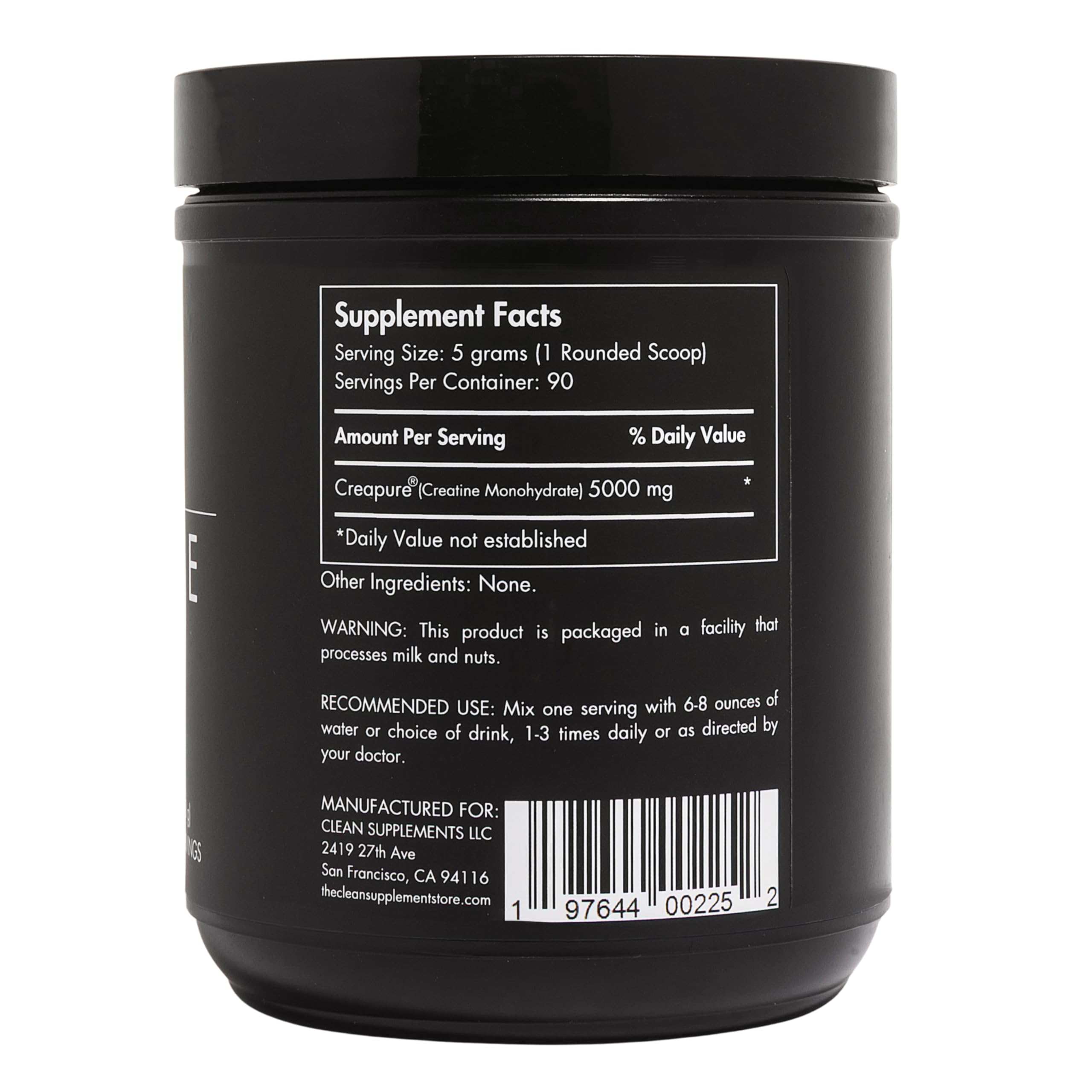 CLEAN Creatine - 100% Creapure® Creatine Monohydrate Powder for Muscle Health, Performance and Cognitive Support | 3rd Party Certified by NSF | 90 Servings | Unflavored | Vegan, Keto, and Gluten-Free CLEAN buy supplements canada