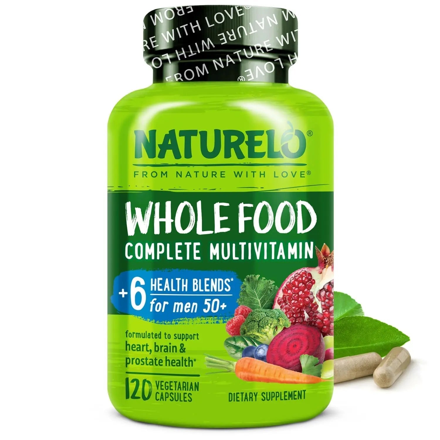 NATURELO Whole Food Multivitamin for Men 50+ - with Vitamins, Minerals, Organic Herbal Extracts - Vegan Vegetarian NATURELO buy supplements canada