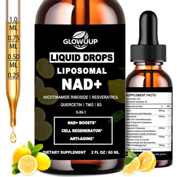 NAD Supplements for Women & Men, Liposomal NAD Nicotinamide Riboside Resveratrol 900mg w. B3 Vitamin Quercetin TMG, Liquid Resveratrol NAD Plus Supplement for Anti-Aging Energy Focus Longevity GLOVVUUP buy supplements canada