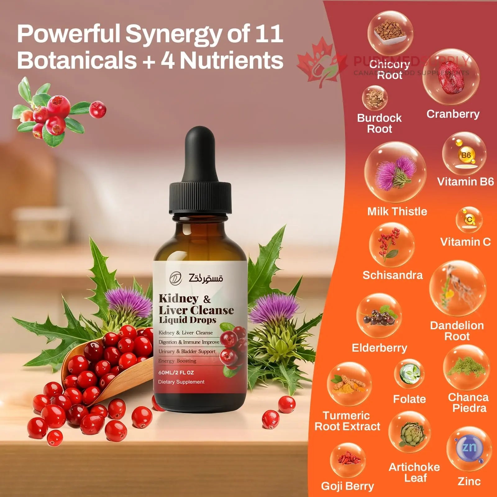 Zeolite Detox Drops for Kids & Kidney Cleanse Drops for Adults - Liquid Supplement Duo with Vitamins C B12 D3, Cranberry, Chanca Piedra, Milk Thistle & Herbal Blend - Mixed Berry & Cranberry Flavor, 6 Pavintrix buy supplements canada