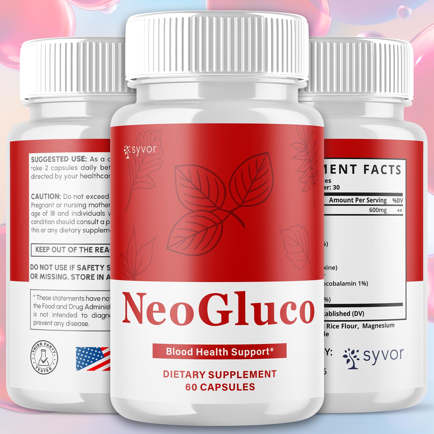 (2 Pack) NeoGluco Capsules, Official NeoGluco Glycogen Support Pills with All Natural Ingredients, Advanced Formula Health Supplement with Max Strength Premium Vitamins for Women & Men (120 Capsules) Syvor buy supplements canada