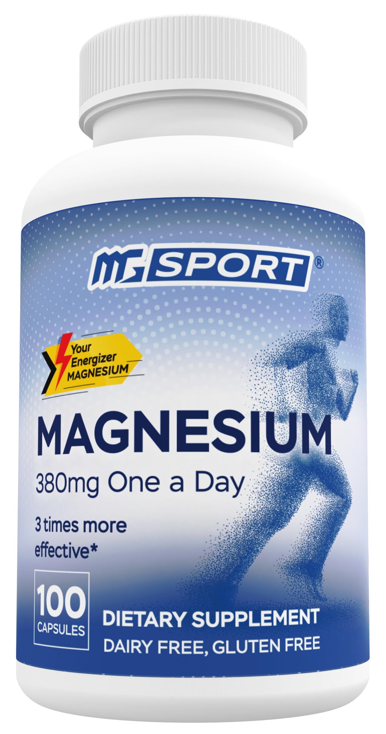 MGSPORT Magnesium Supplement 380mg - High Absorption Magnesium Complex Formula with Vitamins B6, D, E - Supports Muscle Function and Sleep Quality - 100 Servings MgSport buy supplements canada