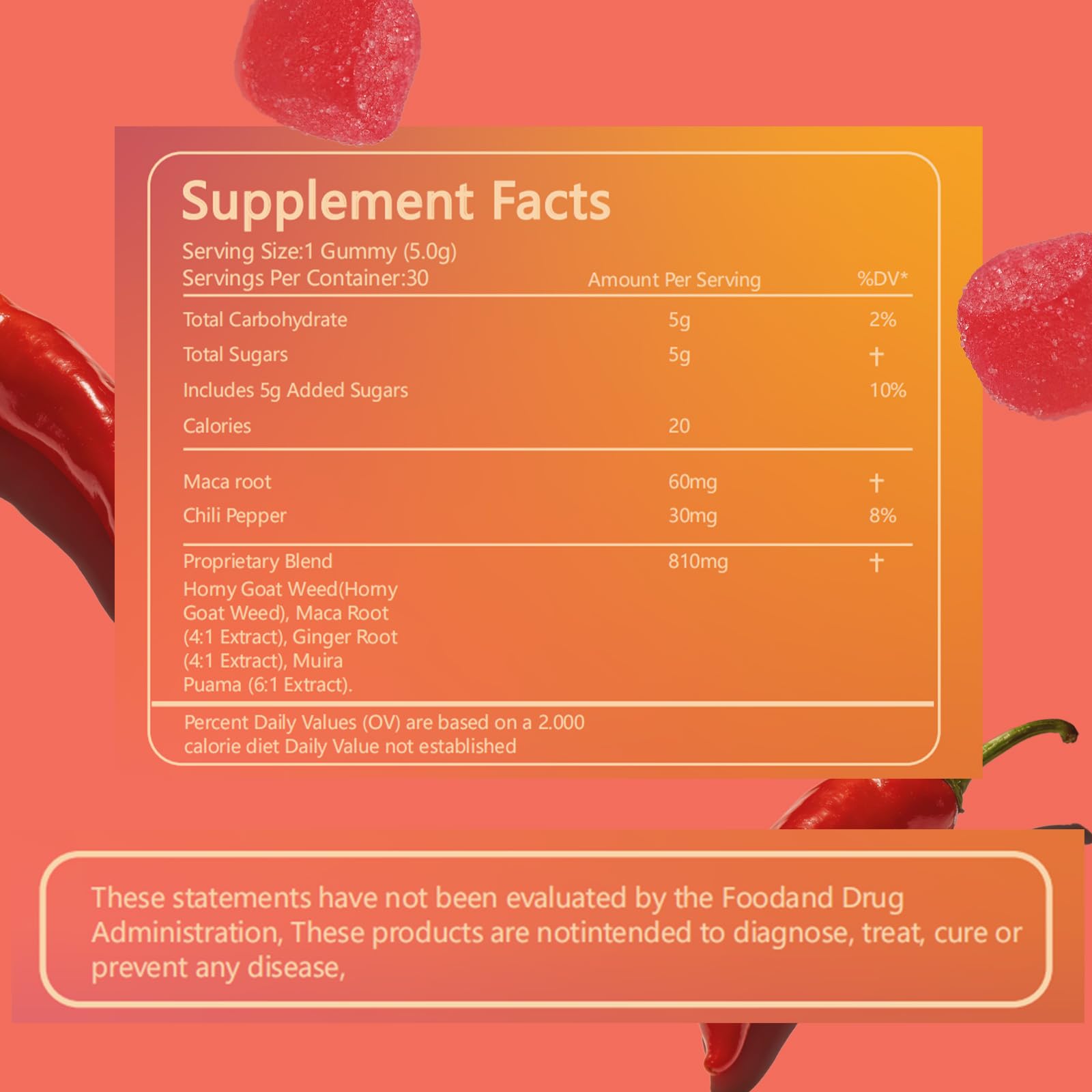 Spicy Blocks for Couples-with Chili Pepper , Maca Root & Epimedium Extract | Supports Emotional Warmth & Daily Comfort | Peach Flavor, Mild Spicy Kick, Vegan-Friendly, No Artificial Additives (1) PBZPBZ buy supplements canada