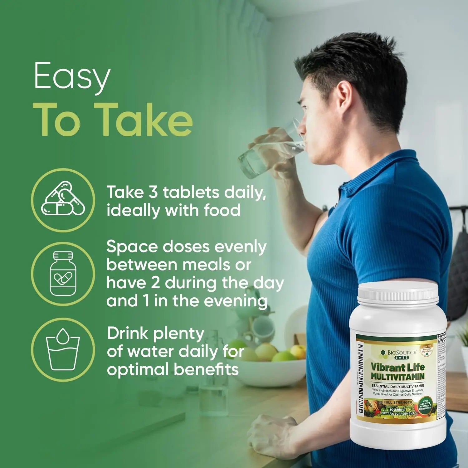 BioSource Labs Vibrant Life Multivitamin with Probiotics, Digestive Enzymes & B-Complex – Over 45 Fruits and Veggies BioSource Labs buy supplements canada