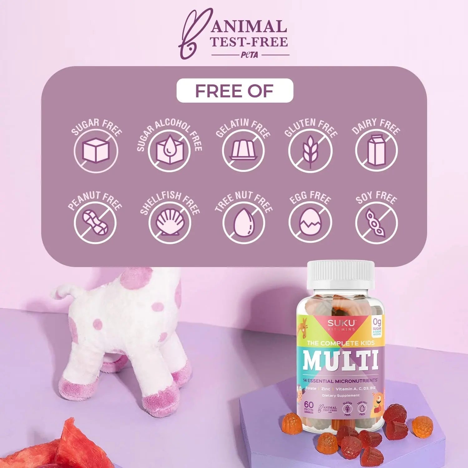 SUKU The Complete Kids Multivitamin Gummies – Vitamins A, C, D, E, B6, B12, Folate & Zinc – Immune Support SUKU buy supplements canada