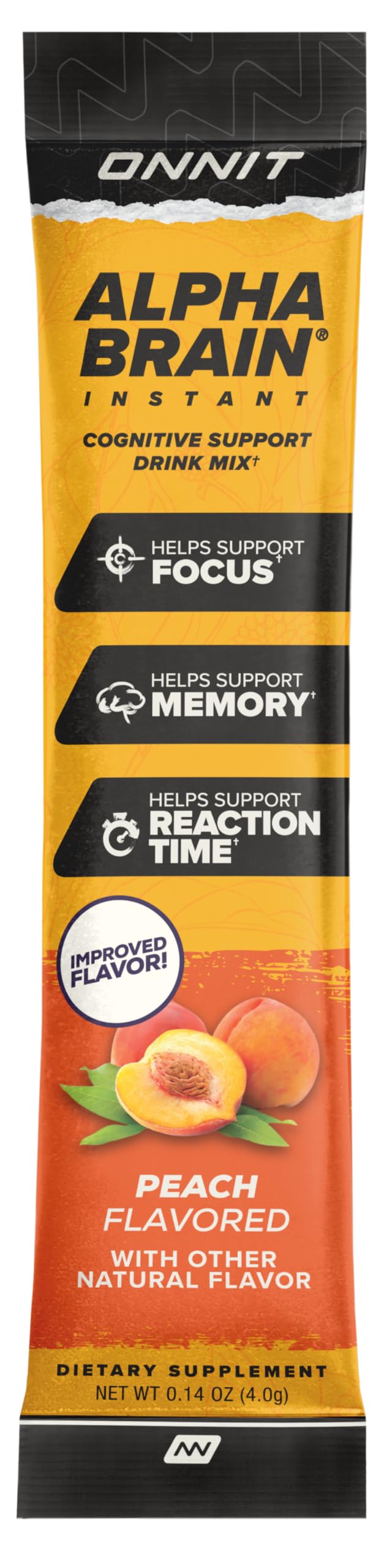 ONNIT Alpha Brain Instant Cognitive Support Drink Mix, Nootropic Supplement for Focus, Memory and Clarity, Peach Flavor, 0.13 oz Packets, 30 Count ONNIT buy supplements canada