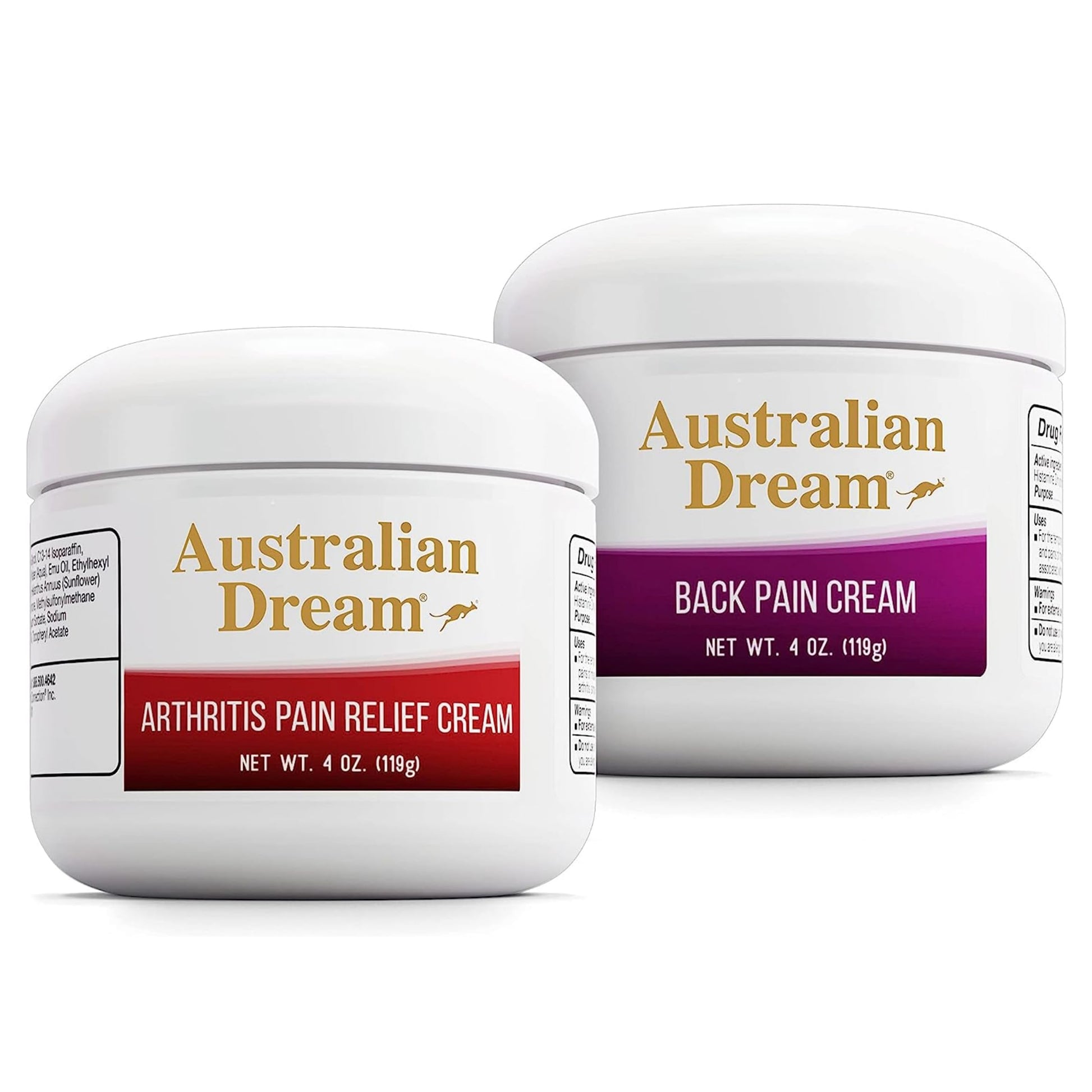 Australian Dream Arthritis Pain Relief Cream & Back Pain Cream - Soothing, Non-Greasy Pain Relief Creams - Topical Arthritis Pain Relief Good for Muscle Aches, Joint Pain, or Back Pain - 4 oz Bundle Australian Dream buy supplements canada