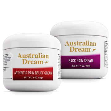 Australian Dream Arthritis Pain Relief Cream & Back Pain Cream - Soothing, Non-Greasy Pain Relief Creams - Topical Arthritis Pain Relief Good for Muscle Aches, Joint Pain, or Back Pain - 4 oz Bundle Australian Dream buy supplements canada