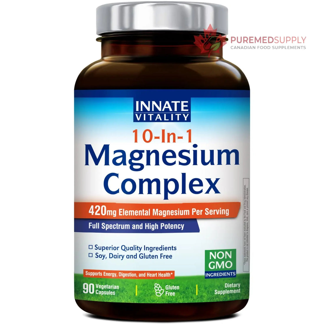 Innate Vitality 10-in-1 Magnesium Complex 960mg, 420mg Elemental Mag per Serving, with Magnesium Glycinate, Citrate, Malate, and More, Sleep, Digestion, Energy Support, 90 Vegan Caps Innate Vitality buy supplements canada