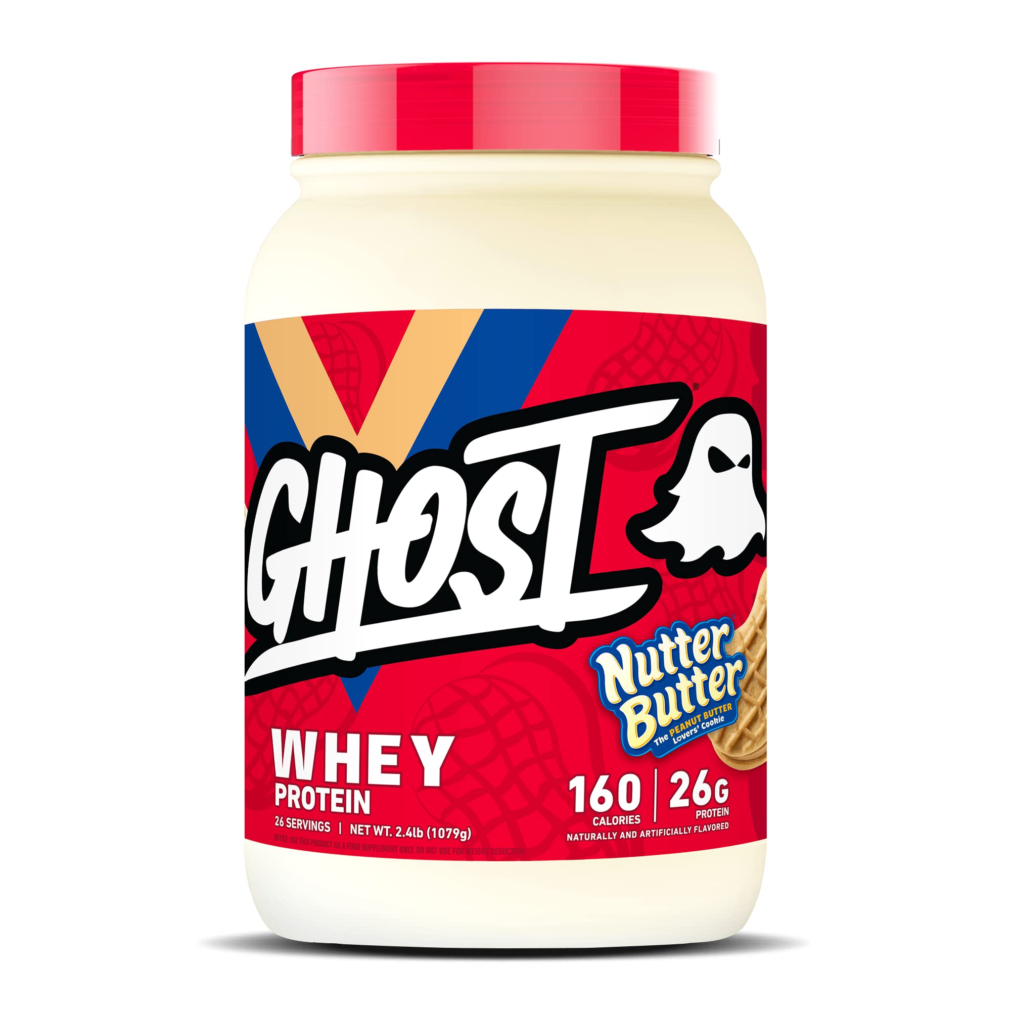 GHOST Whey Protein Powder, Nutter Butter - 2LB Tub, 26G of Protein - Peanut Butter GHOST buy supplements canada