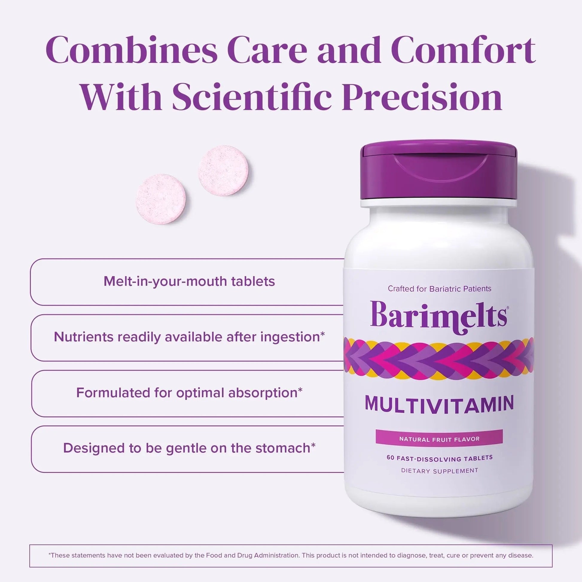 BariMelts Multivitamin, 60 Fast-Dissolving Tablets (1-Month Supply), Sugar-Free Bariatric Multivitamin for Women, Natural Fruit Flavor BariMelts buy supplements canada