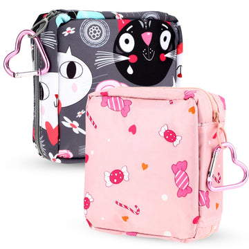 Abeillo 2Pcs Period Bag with Heart Carbiner, Sanitary Pad Storage Bag Samll Period Pouch Abeillo buy supplements canada