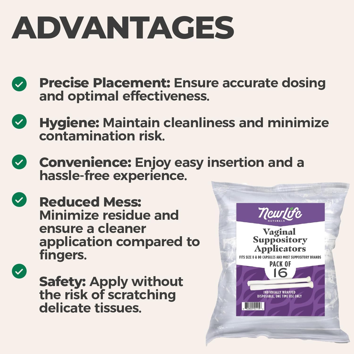 NewLife Naturals Vaginal Suppository Applicators for Boric Acid Suppositories, Size 0 & 00 Capsules, and Pills & Tablets – Individually Wrapped Disposable Applicators – Pack of 28 (Made in USA) NewLife Naturals buy supplements canada