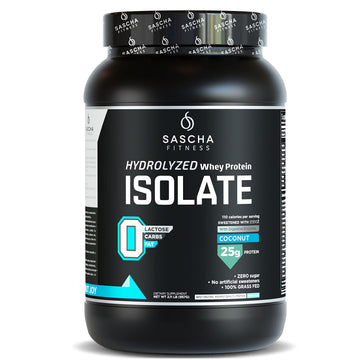 SASCHA FITNESS Hydrolyzed Whey Protein Isolate,100% Grass-Fed (2 Pounds, Coconut) SASCHA FITNESS buy supplements canada