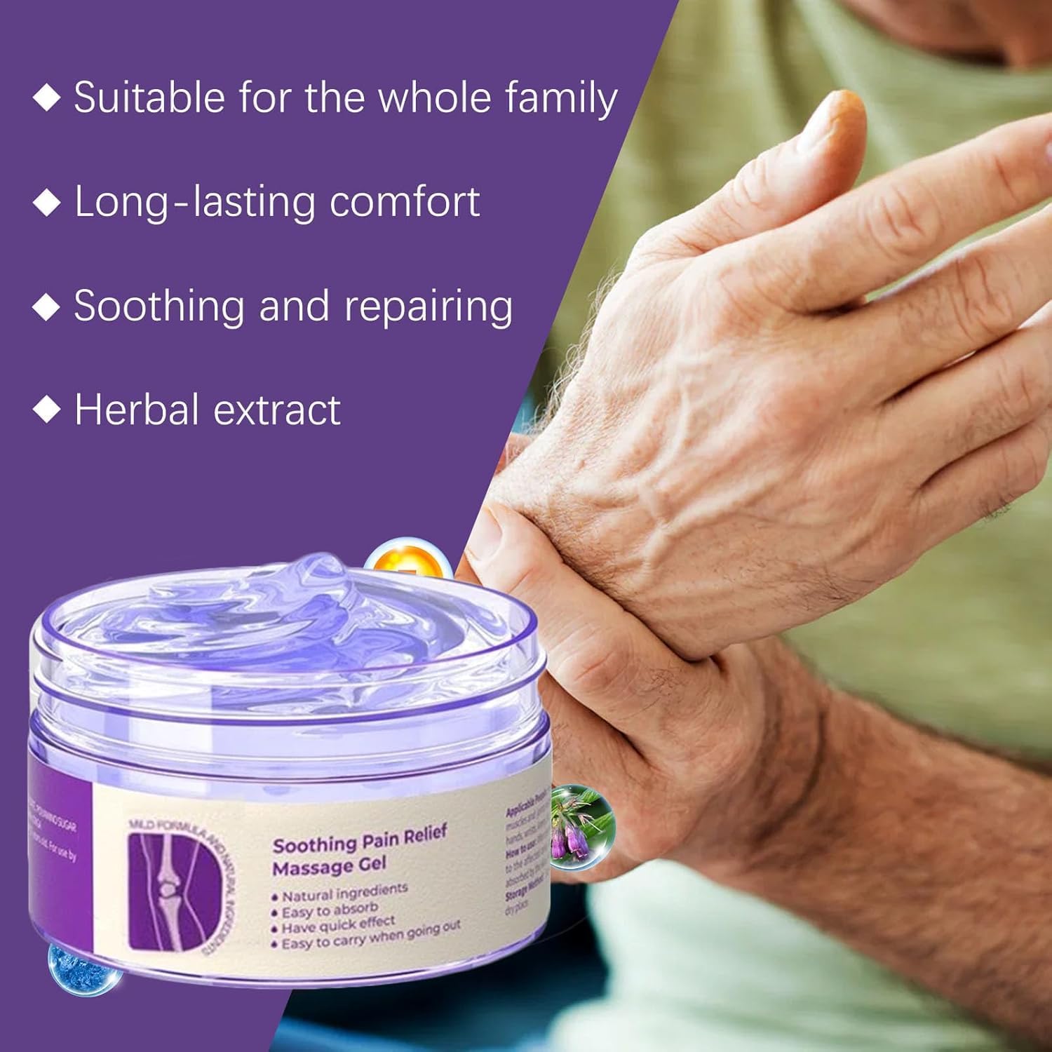 TIMLIFE 2PCS Joint Purple Gel, Purple Relief Soothing Massage Cream,Joint Activities Throughout The Body, Soothes Knees, Lumbar, Neck, Hands, and Feet TIMLIFE buy supplements canada