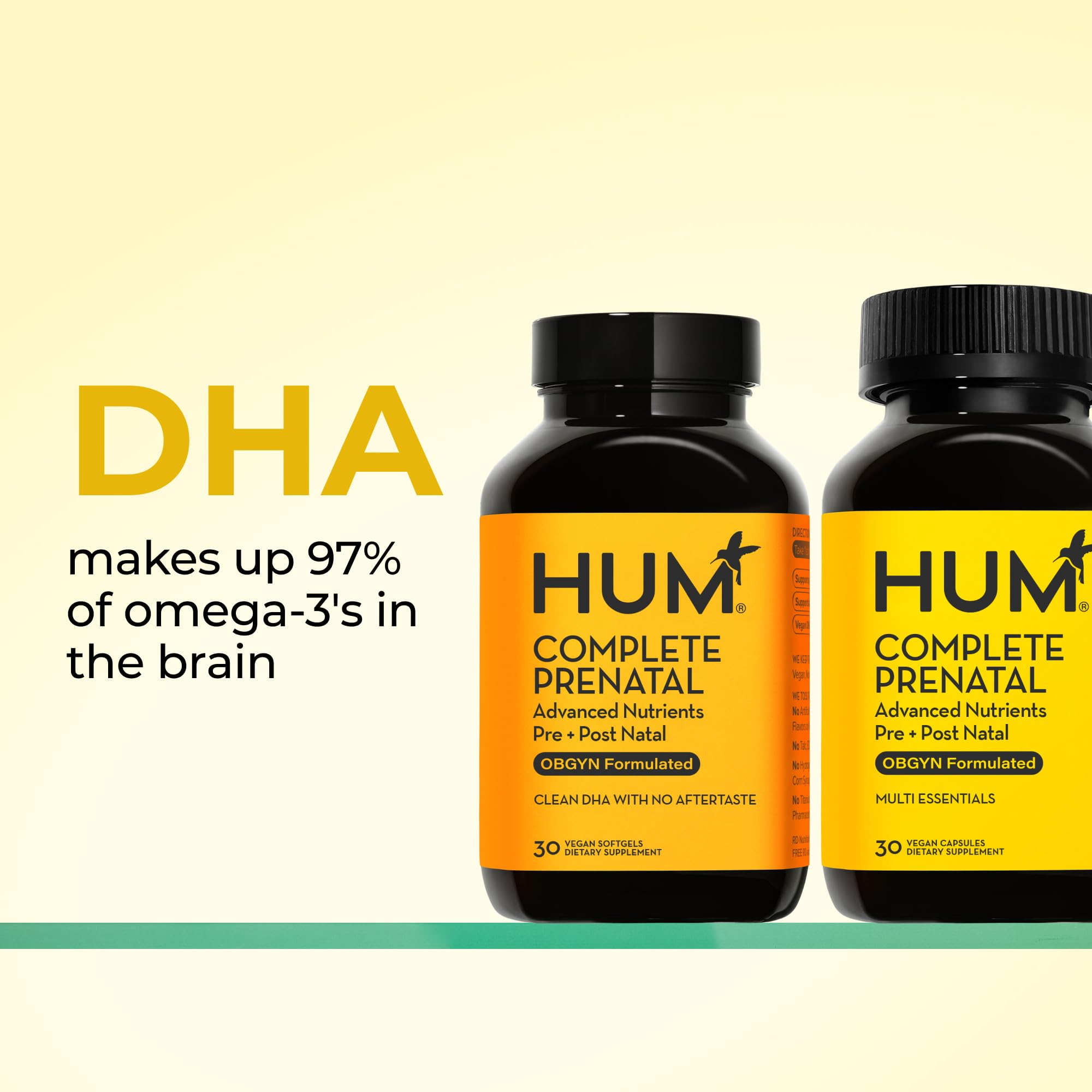 HUM Complete Prenatal Multivitamin for Women with Folate, DHA, and Choline, 23 Nutrients for Daily Support, Gluten Free, Non GMO Supplement for Pre, During, and Post Pregnancy, 30 Vegan Capsules HUM buy supplements canada