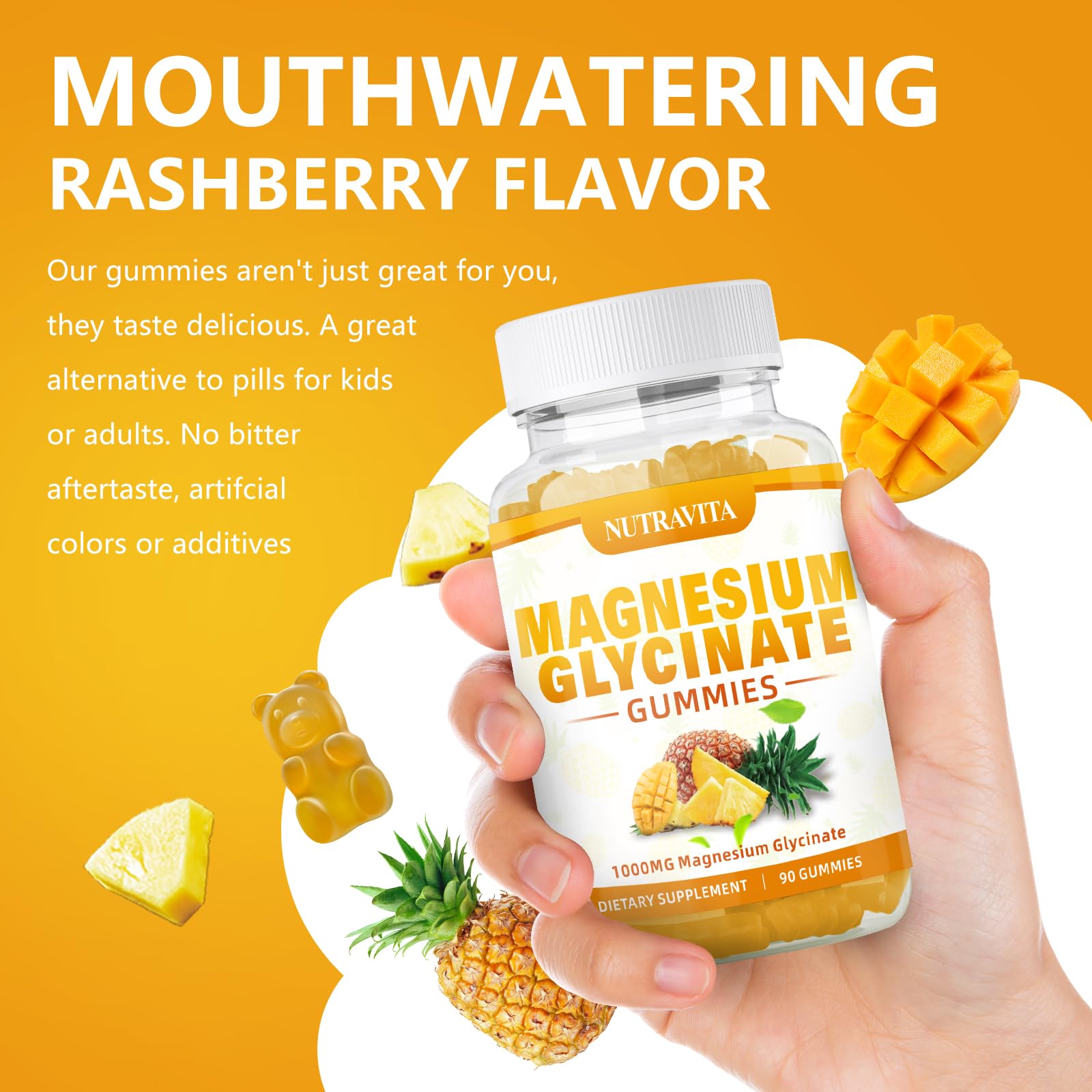 Magnesium Glycinate Gummies 1000mg with Magnesium L-Threonate,Chelated Magnesium Potassium Complex Supplement with VitD, B6, CoQ10, Calcium,Supports for Memory, Calm, Nutravita buy supplements canada