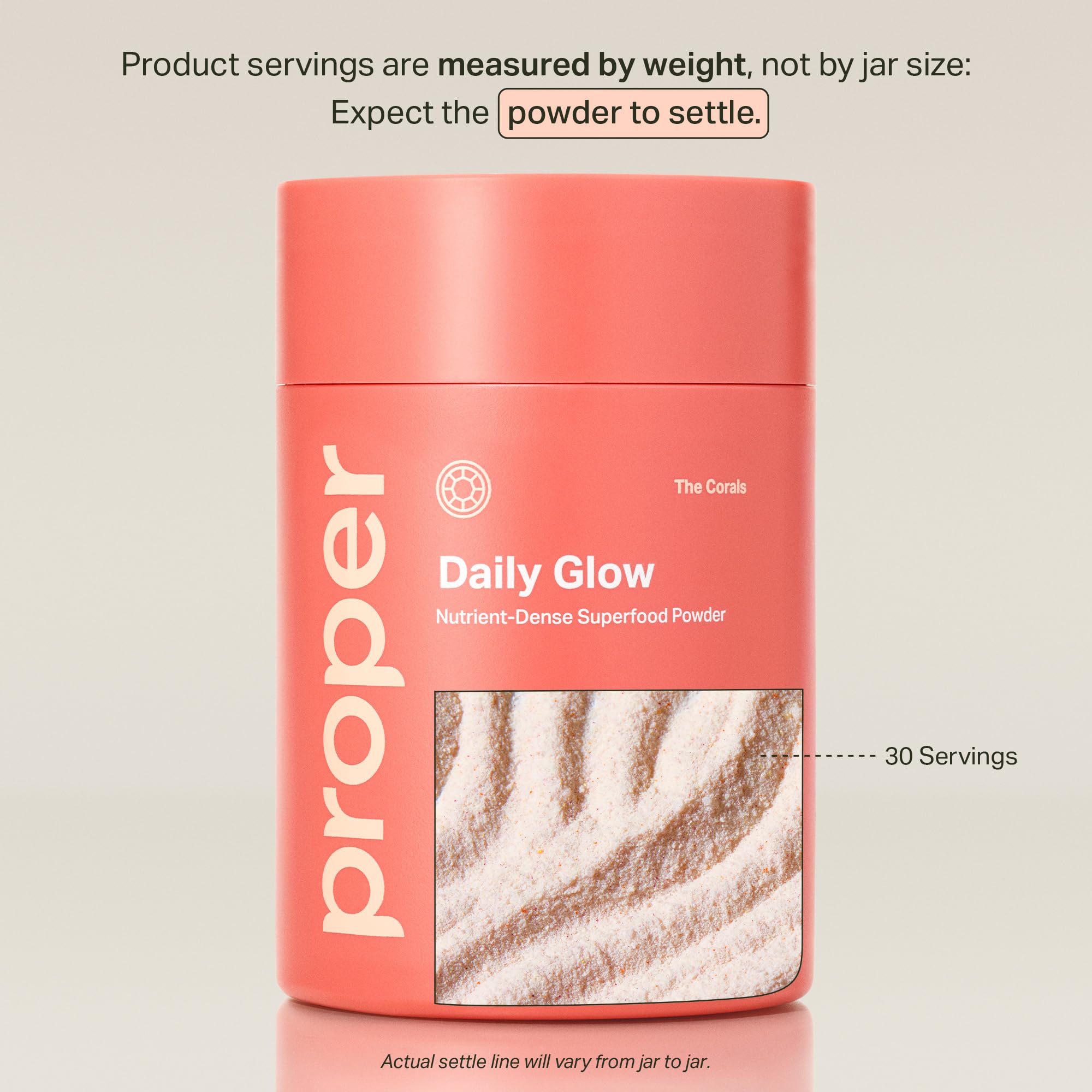 Proper, The Corals Daily Glow Beauty Blend - Nutrient Dense Superfood Powder with Collagen Peptides, Hyaluronic Acid Powder, Vitamin C, and MSM. Hair, Skin, Nail Vitamin Supplement for Women & Men Proper buy supplements canada