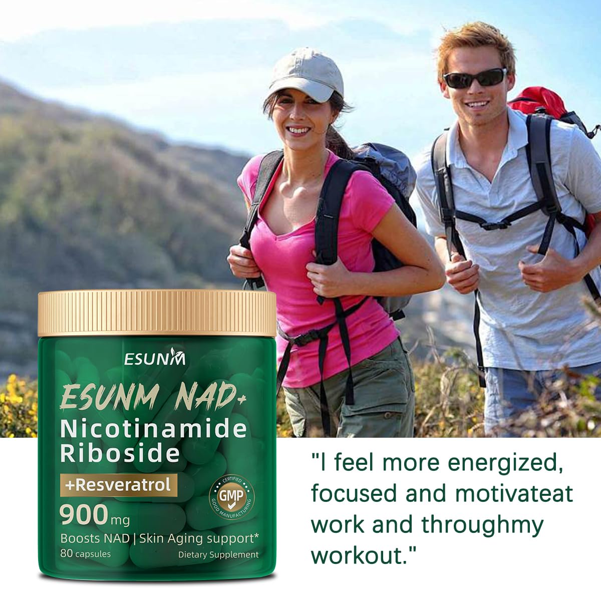 ESUNM Liposomal NAD+ Supplement with Resveratrol, NMN Supplement NAD Resveratrol Support Cellular Health, Stamina & Healthy Aging,Third-Party Tested，80 Capsules ESUNM buy supplements canada