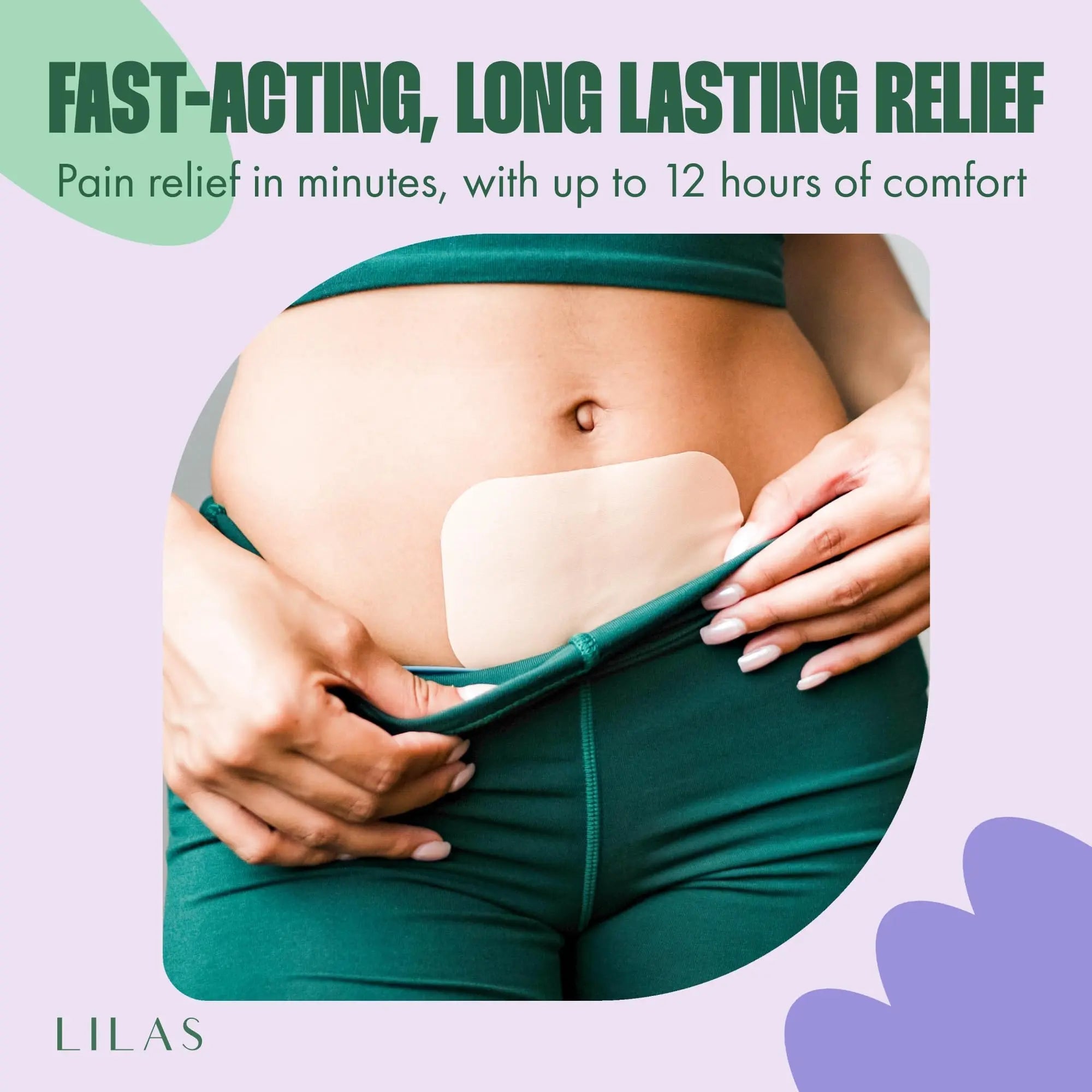 LILAS Period Cramps Pain Relief Patch, 5 Pack | Instant Relief for Menstrual Cramp, PMS, Endometriosis & PCOS | 12-Hour Comfort | Natural & Vegan Topical Patches | Trusted Formula & Upgraded Design LILAS buy supplements canada