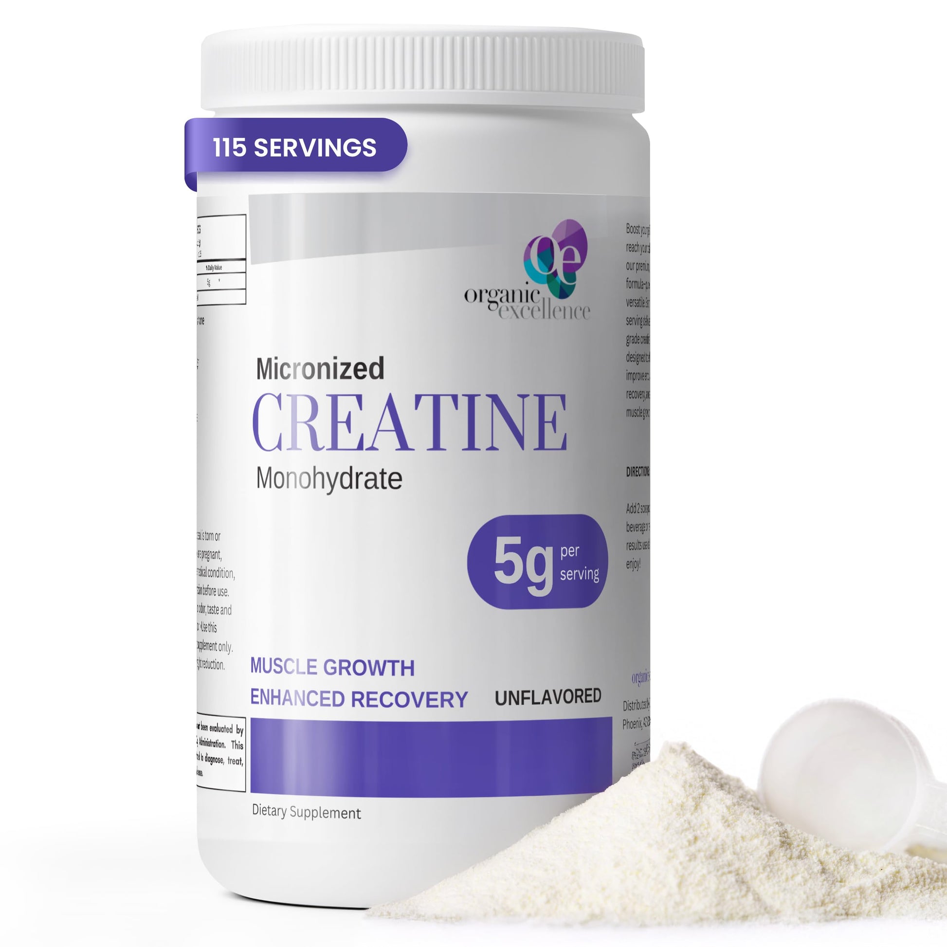 Organic Excellence Creatine Monohydrate – Micronized Creatine Powder for Muscle Growth, Strength & Recovery – Unflavored, 115 Servings Organic Excellence buy supplements canada