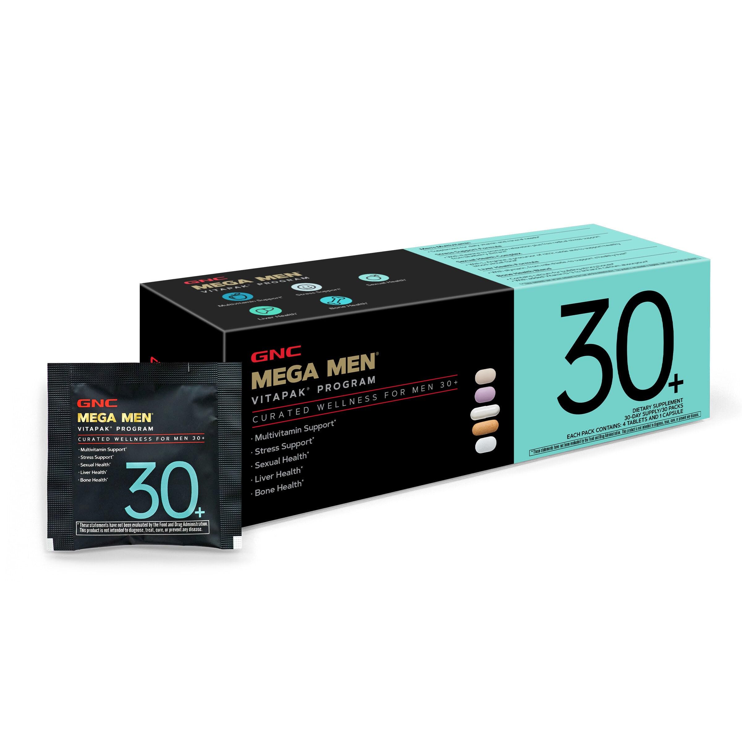GNC Men's 30+ Vitapak Program | 5-in-1 Daily Multivitamins and Minerals | Supports Healthy Bones and Stress Relief | 30 Servings GNC buy supplements canada