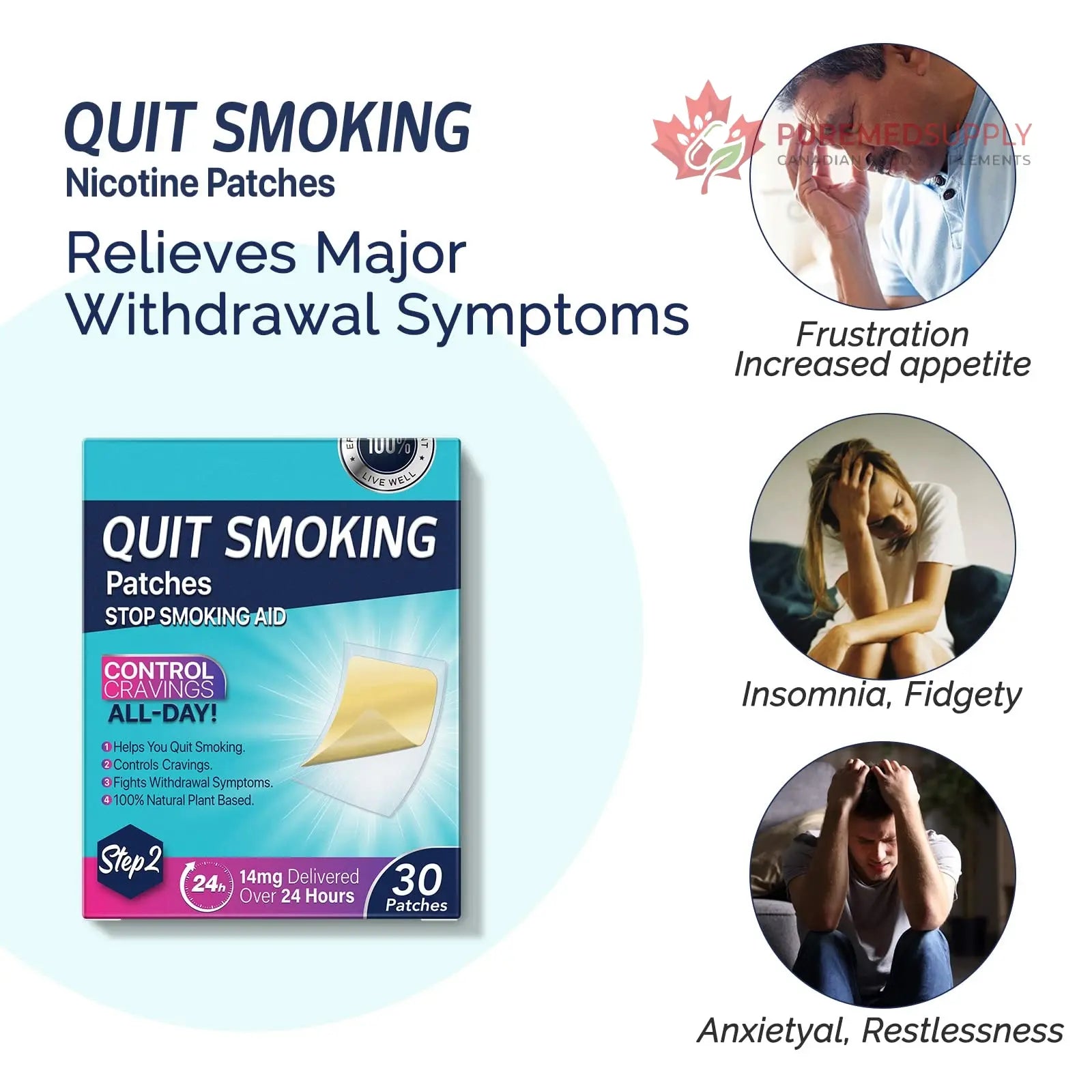 Step 2 Quit Smoking Patches, 14mg Stop Smoking Aids Patches, 30 Count Quit Smoking Stickers that Work with 2 Weeks, Helping Quit Patch, Easy & Effective Anti-Stickers NenMaoKeNu buy supplements canada