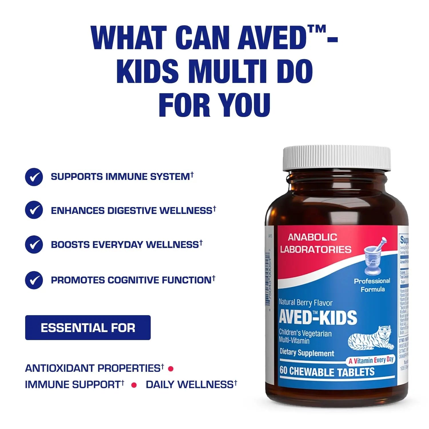 25-in-1 Kids Chewable Multivitamin - Clinically Formulated Kids Multivitamin with Iron Magnesium Vitamins A B Complex C D E Antioxidant Rich Fruit Extracts & More Anabolic Laboratories buy supplements canada
