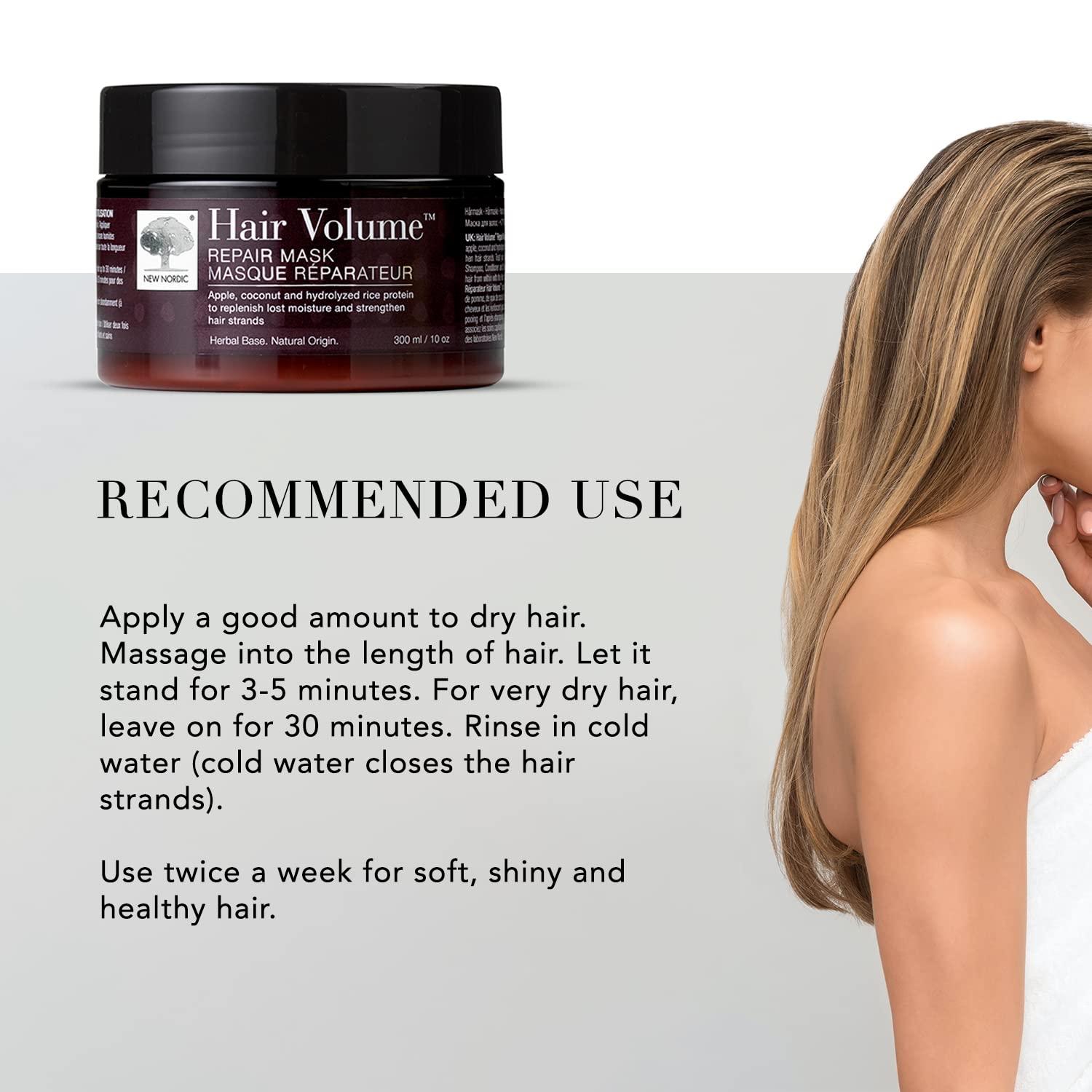 NEW NORDIC Hair Volume Repair Mask for Dry Damaged Hair & Natural Growth, Rebuild Moisture Balance, Volumize & Strengthen, 10 oz NEW NORDIC buy supplements canada