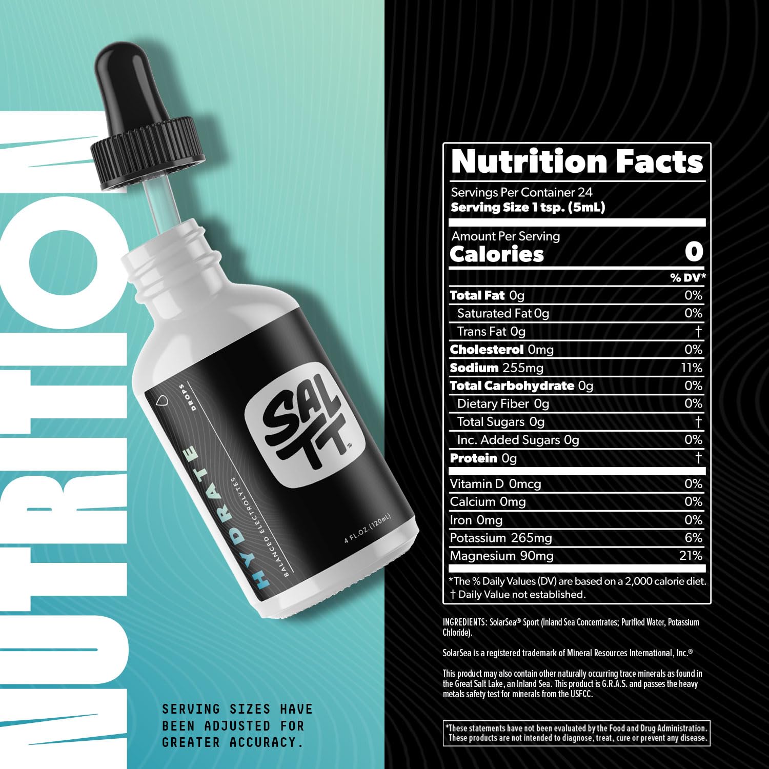SALTT - Hydrate (4 oz) - Electrolytes Drops - Energy Boost - Sodium, Potassium, Magnesium, Zinc, Copper - Unflavored - Ultra Low Carb - Zero Sugar, Vegan, Keto Chow buy supplements canada