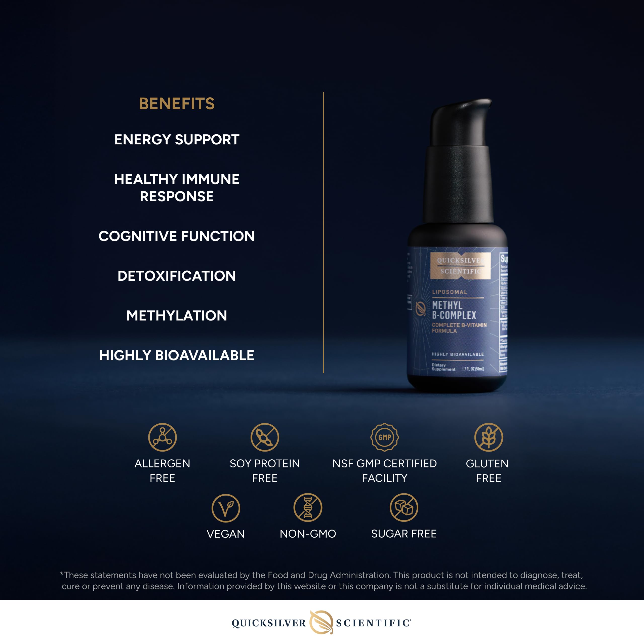 Quicksilver Scientific Methyl B Complex - Liquid Vitamin with Superior Liposomal Absorption of Vitamin B12, Folate, Vitamin B6, Riboflavin, Biotin, Pantothenic Acid, Vitamin B1, Niacin (50 ml) Quicksilver Scientific buy supplements canada