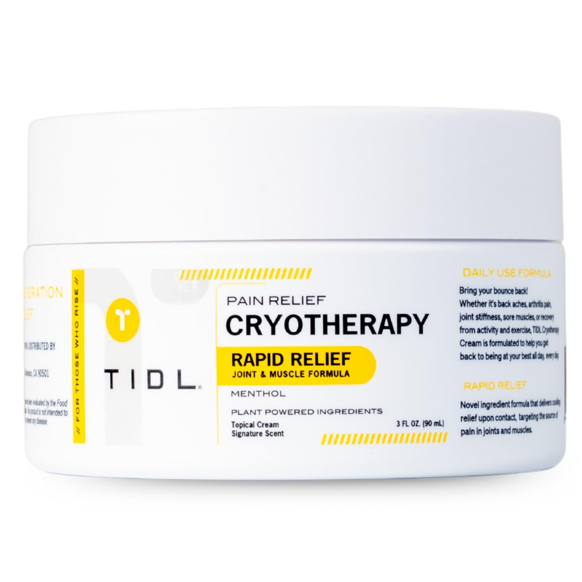 TIDL Cryotherapy Pain Relief Cream, 3 Oz, Targeted Neck Pain, Joint & Muscle Pain Relief with Organic, Plant-Based Menthol, Instant Cooling for Sport & Post Workout Full Body Recovery TIDL buy supplements canada