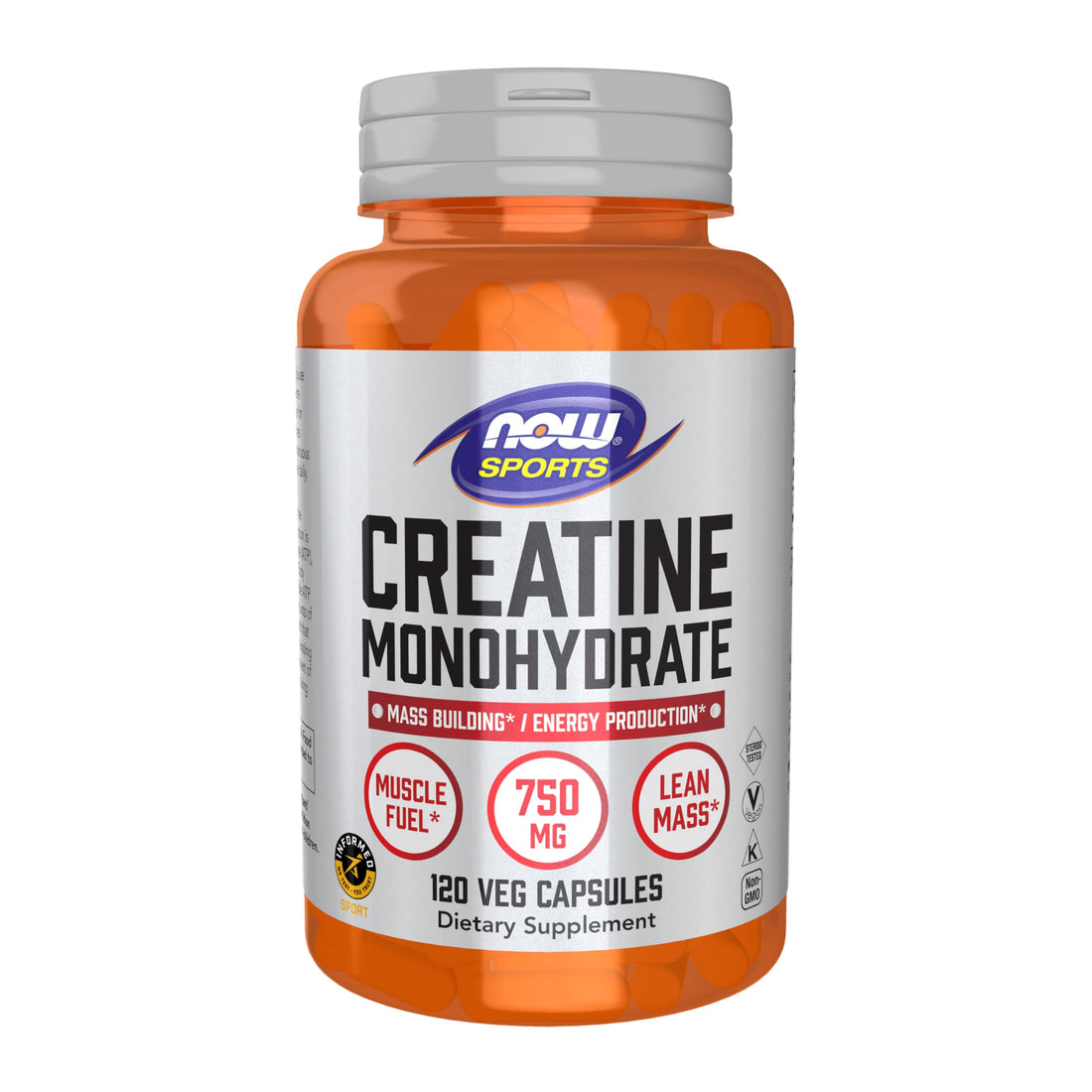 NOW Foods Sports Nutrition, Creatine Monohydrate 750 mg, Mass Building*/Energy Production*, 120 Veg Capsules NOW Foods buy supplements canada