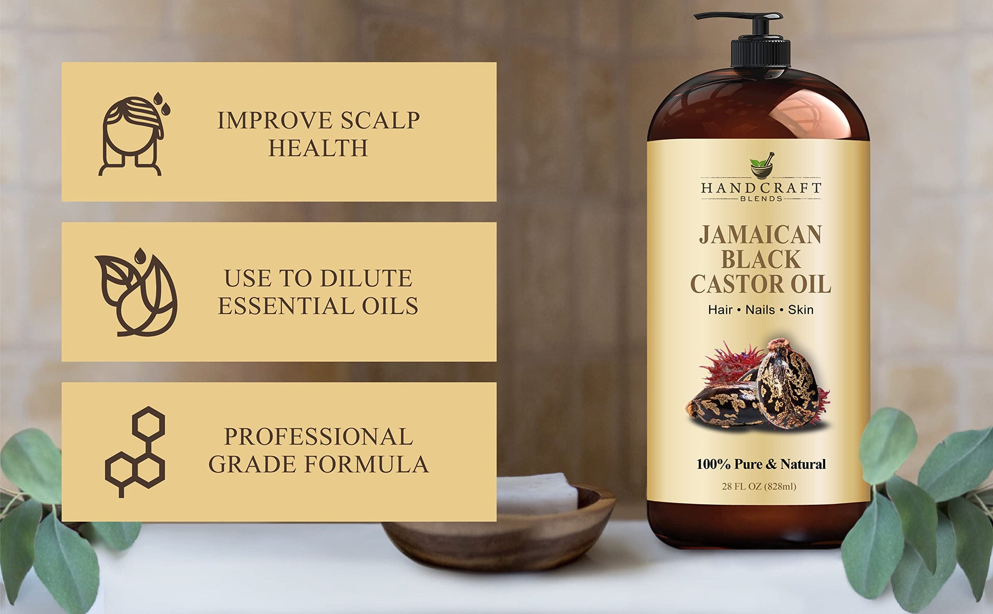 Handcraft Blends Jamaican Black Castor Oil for Hair Growth, Eyelashes and Eyebrows Handcraft Blends buy supplements canada