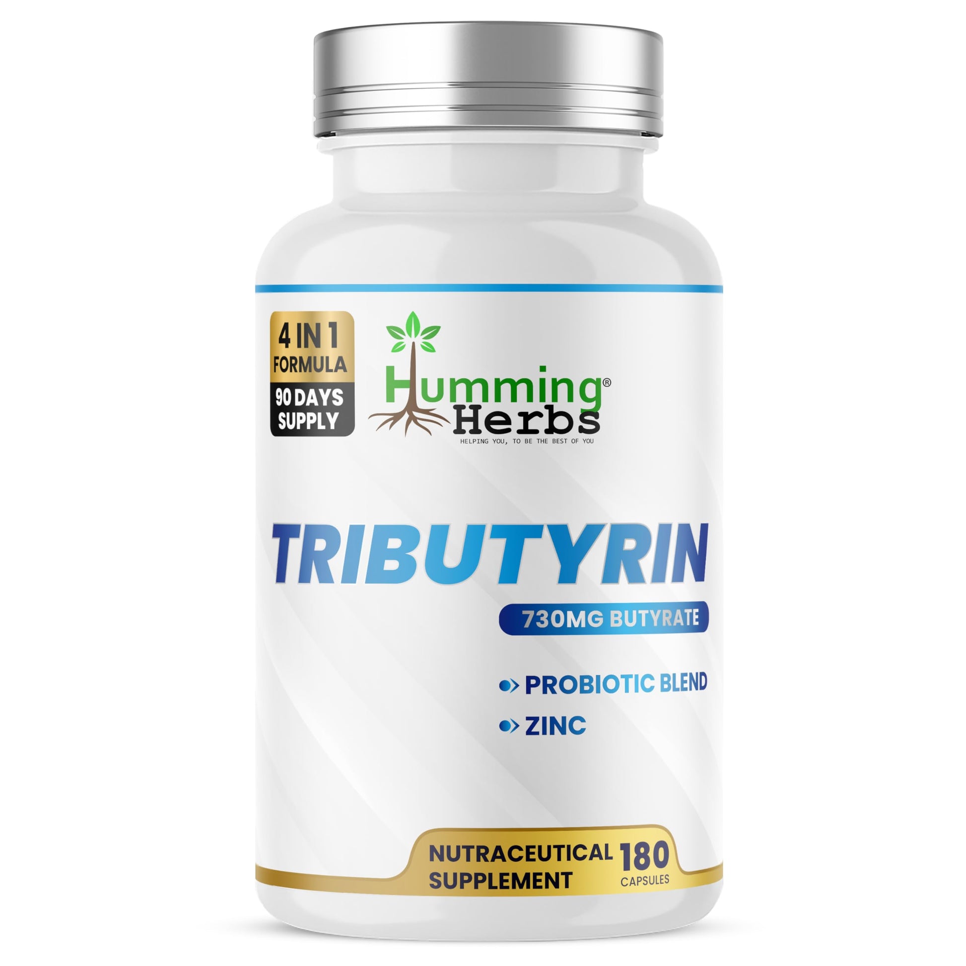 Humming Herbs Tributyrin Complex — 850 mg per Serving (95% Pure, yielding 731 mg Butyrate) with L-Glutamine, Zinc L-Carnosine, FOS & Probiotic Blend (180) Humming Herbs buy supplements canada