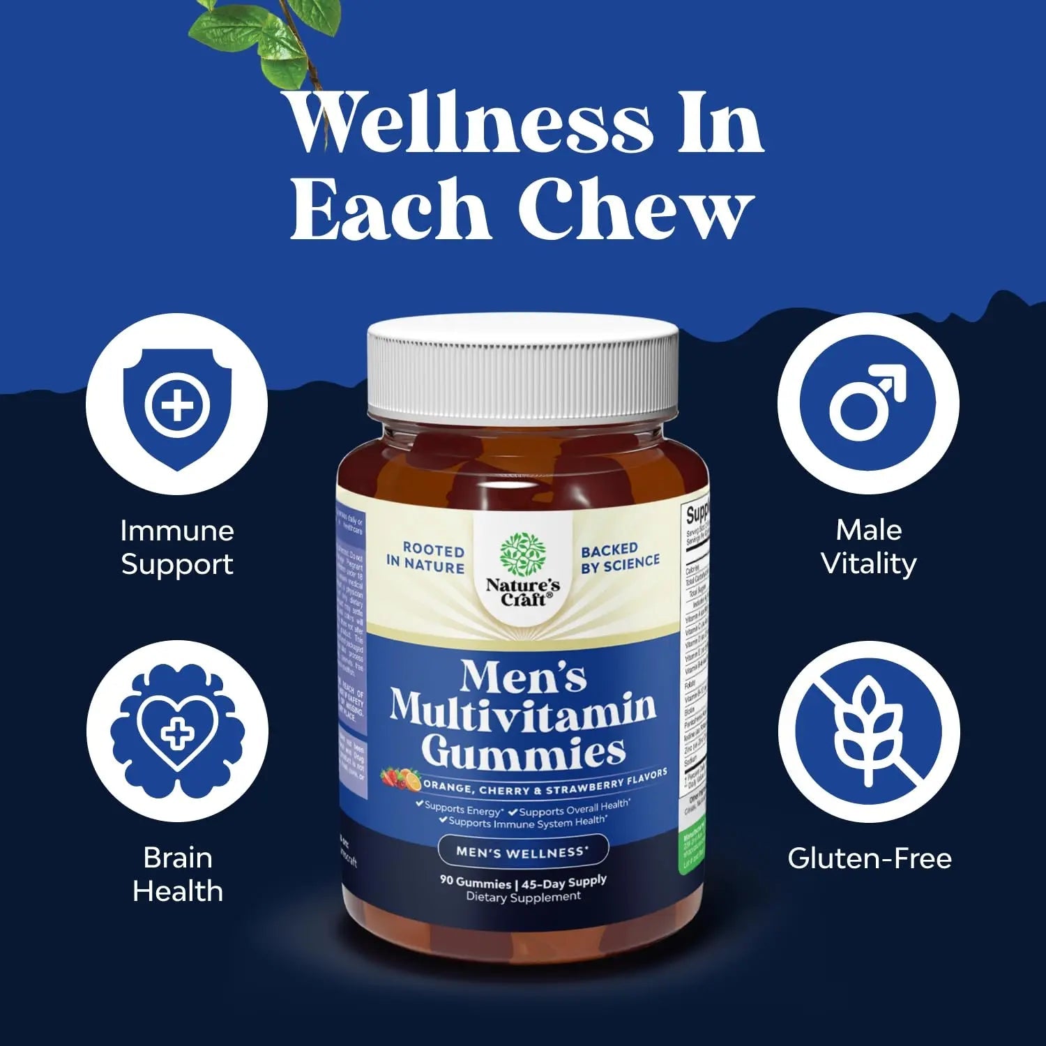 Bundle of Daily Mens Multivitamins Gummies with Zinc and Biotin for Energy and Immunity and Daily Multivitamin for Women Gummies - Gummy Vitamins for Health and Wellness Natures Craft buy supplements canada