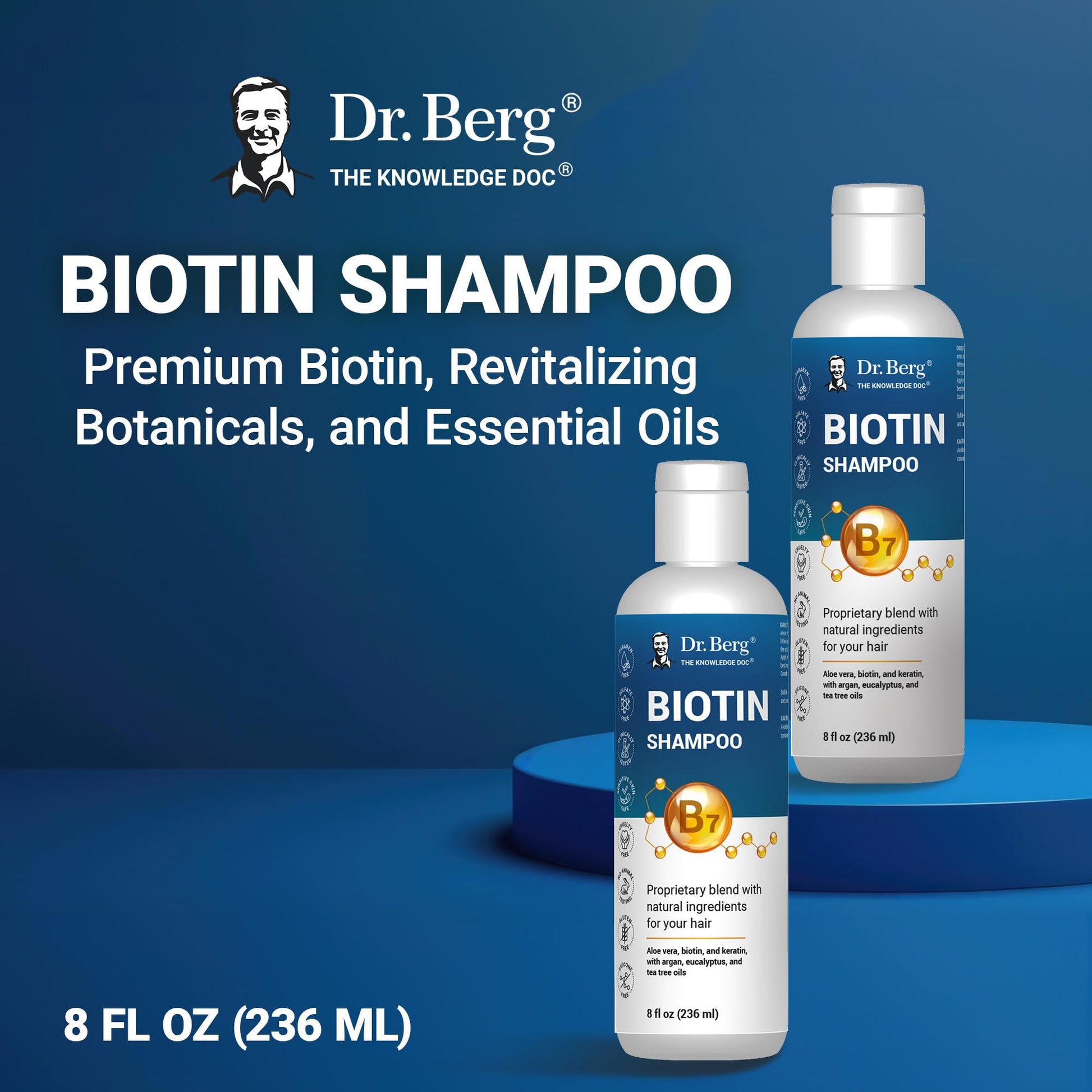 Dr. Berg Biotin Shampoo for Men & Women (Improved High-Performance Formula) - Independently Tested & Certified Paraben- Sulfate- & Silicone-Free - Infused w/Biotin, Argan Oil & Botanicals - 8 Fl oz Dr. Berg Nutritionals buy supplements canada