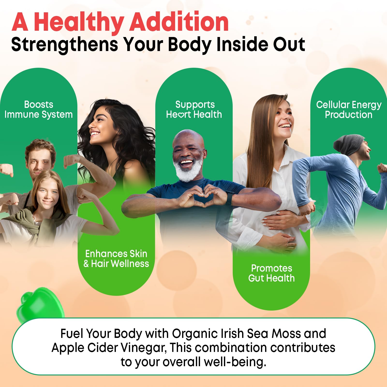 Vazatisi 2 Pack Apple Cider Vinegar Gummies, ACV with Sea Moss Gummies for Metabolism, Digestion, Detox, Gut & Immune Health, Apple Flavored -120 Count Vazatisi buy supplements canada