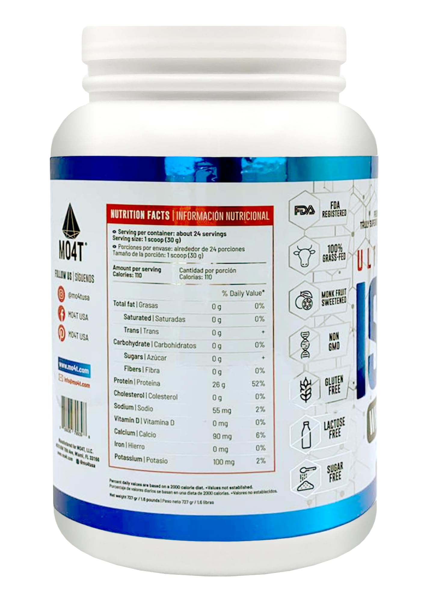 MOMOF4TRANSFORM MO4T Grass Fed Whey Protein Isolate Powder, Naturally Sweetened MOMOF4TRANSFORM buy supplements canada