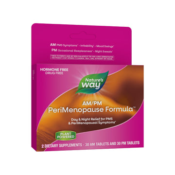 Nature's Way AM/PM PeriMenopause Formula, Perimenopause and PMS Symptom Support*, Hormone-Free, Hot Flashes*, PMS Symptoms*, Restful Sleep*, 30 AM & 30 PM Tablets Nature's Way buy supplements canada