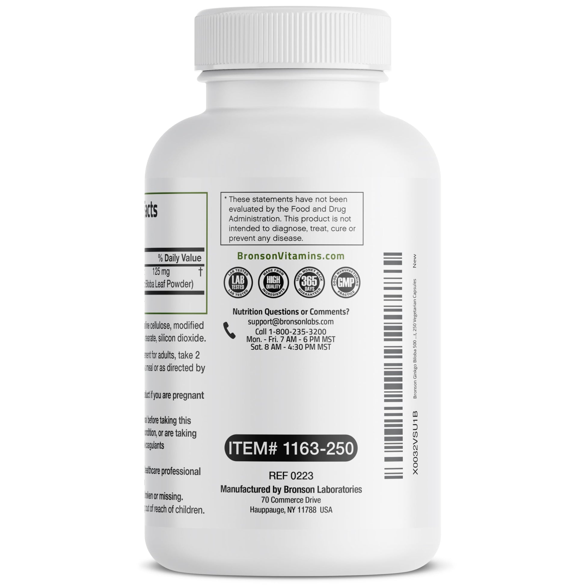 Bronson Ginkgo Biloba Extra Strength 125mg (4:1 Extract) Equivalent to 500mg Bronson buy supplements canada