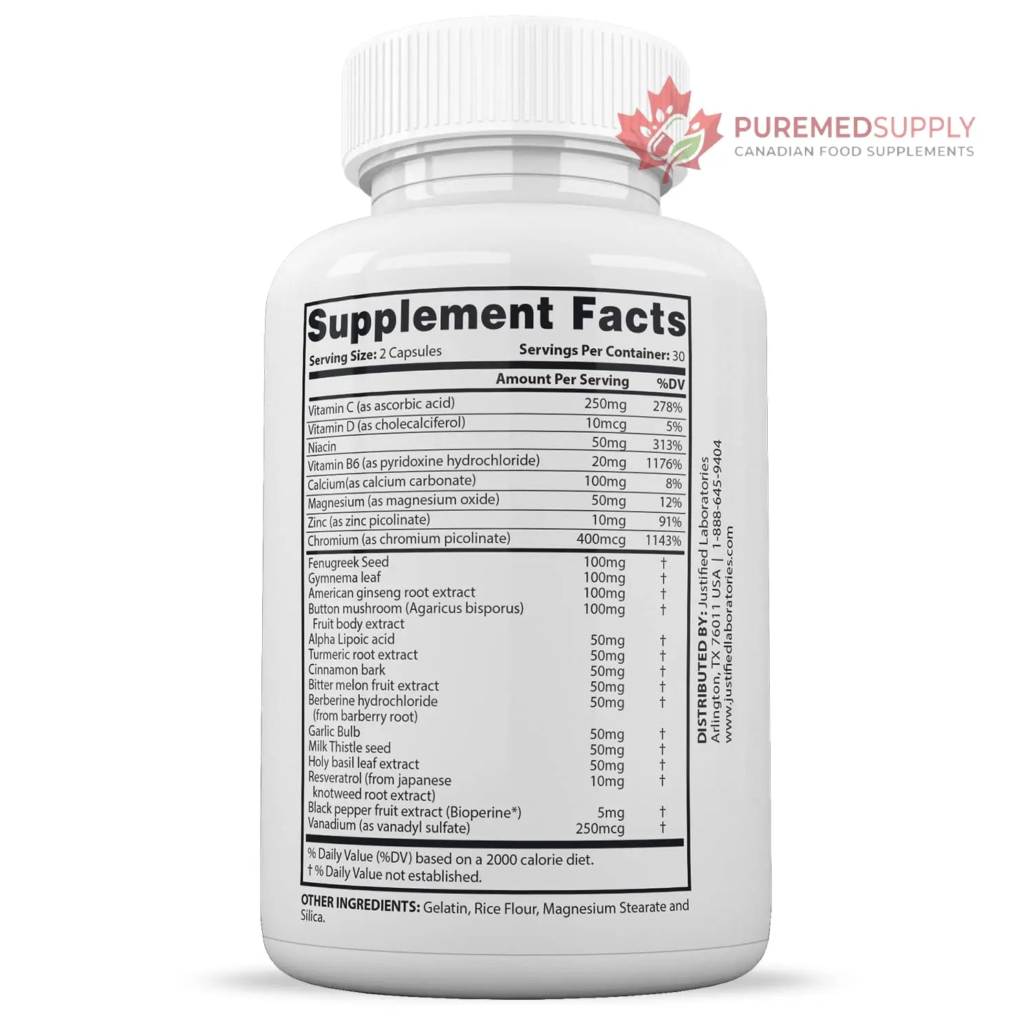 Justified Laboratories (3 Pack) Blood Balance Max 1295MG Supplement Pills 180 Capsules Justified Laboratories buy supplements canada