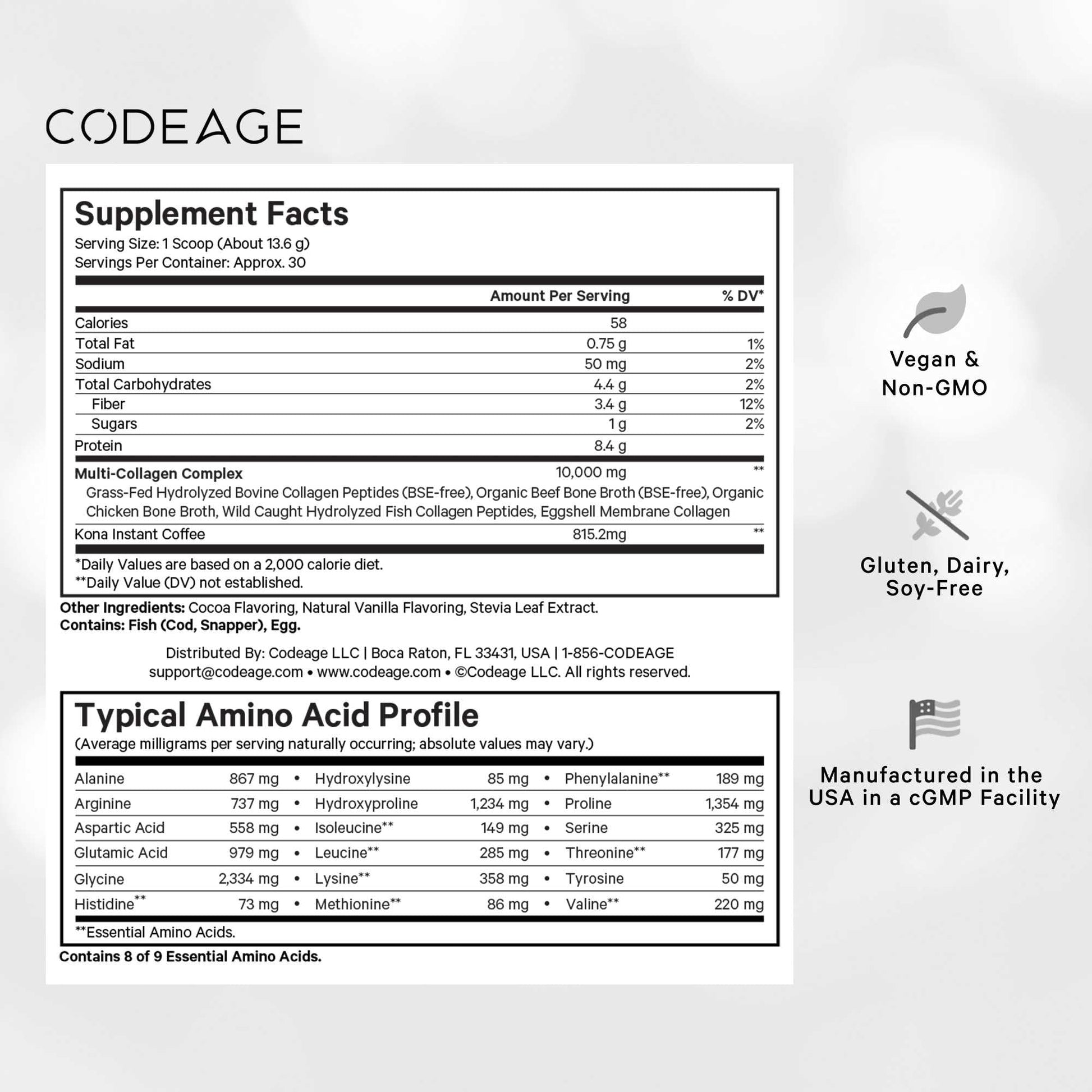 Codeage Multi Collagen Peptides Protein Powder - Chocolate Mocha Instant Coffee - Gourmet Knoa Coffee Drink & Shake - Collagen Type I, II, III, V & X - Grass-Fed, Hydrolyzed, Non-GMO - 14.39oz Codeage buy supplements canada